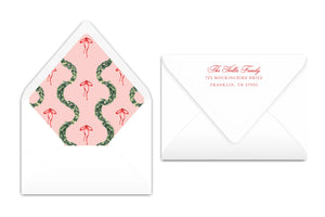 Pink Wreath Christmas Card