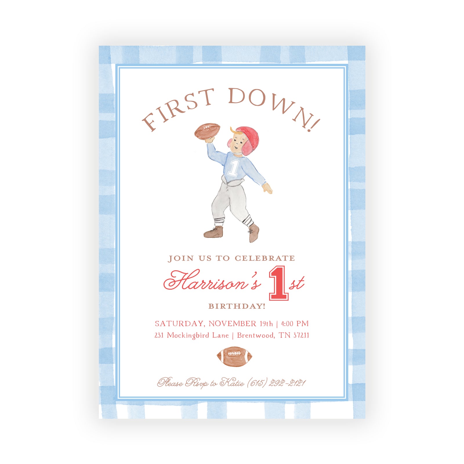Football Birthday Invitation