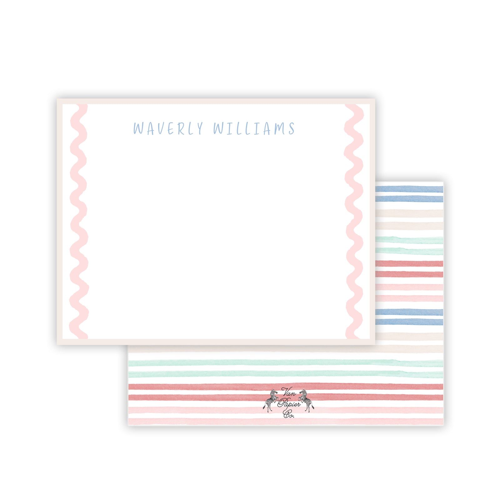 Watercolor Stripes Stationery
