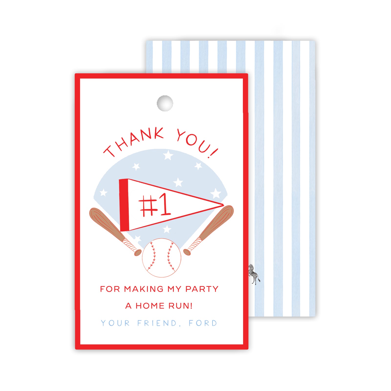 Baseball Party Favor Tags