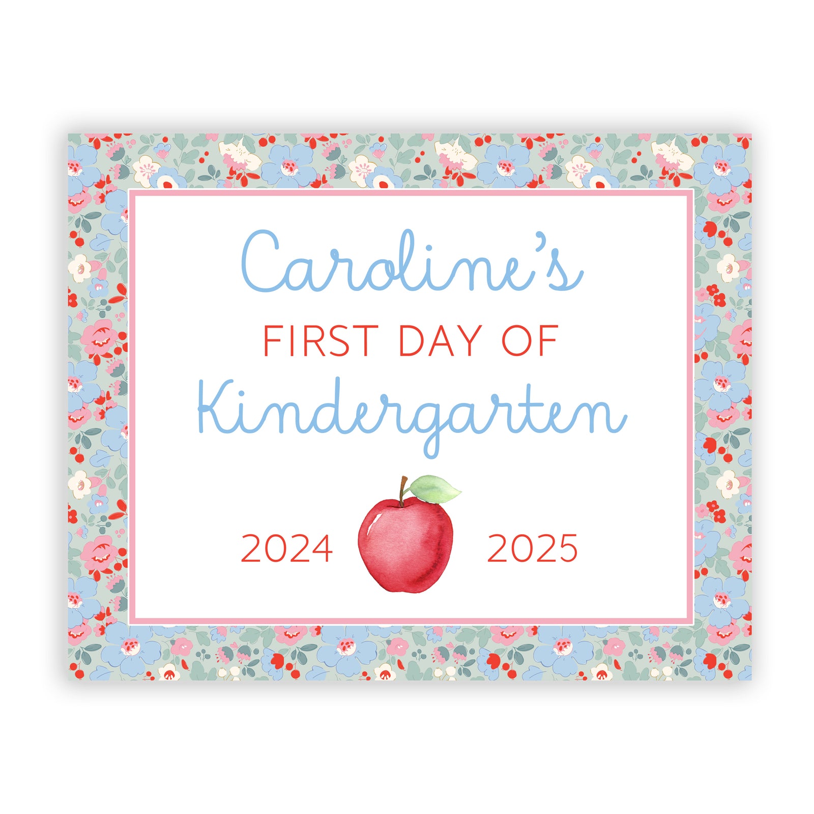 First and Last Day of School Sign in Light Floral