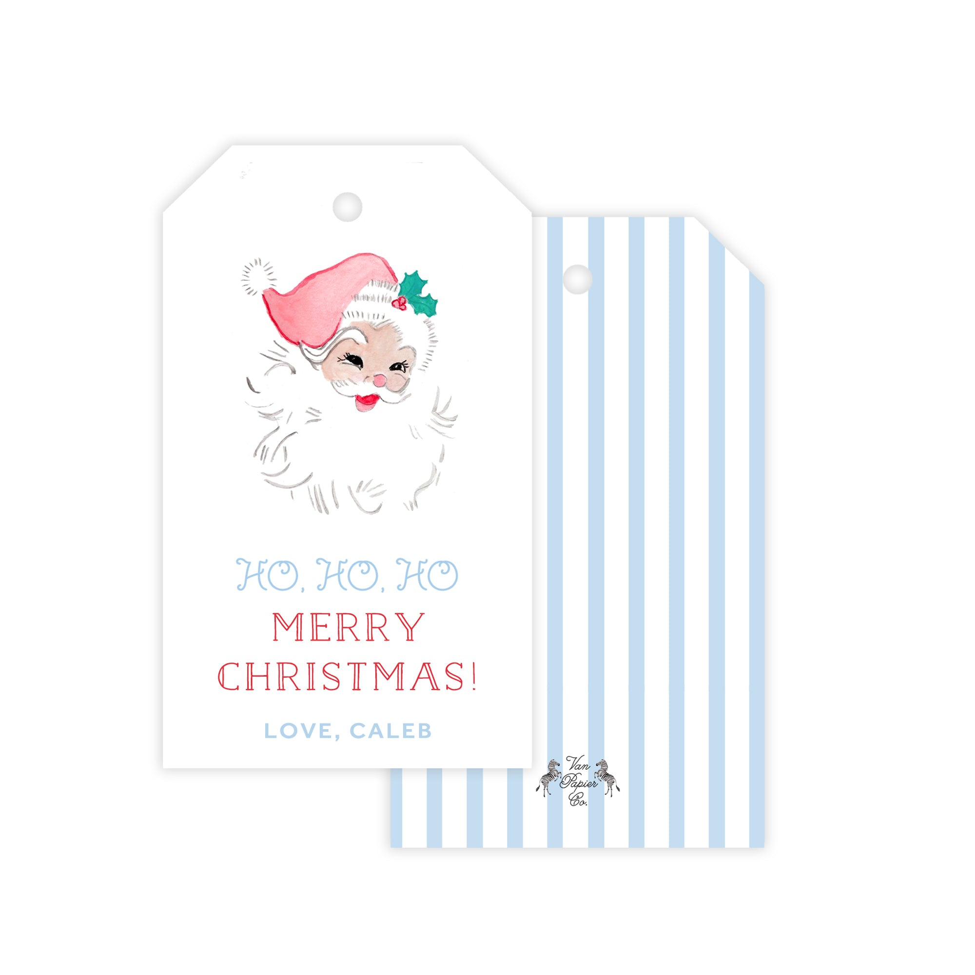 Watercolor Santa Holiday Gift Tags