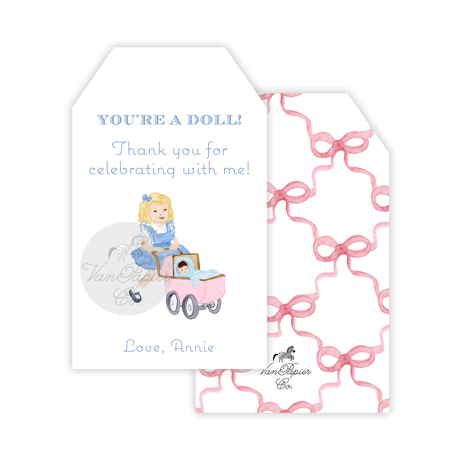 Scallop Doll Birthday Favor Tags