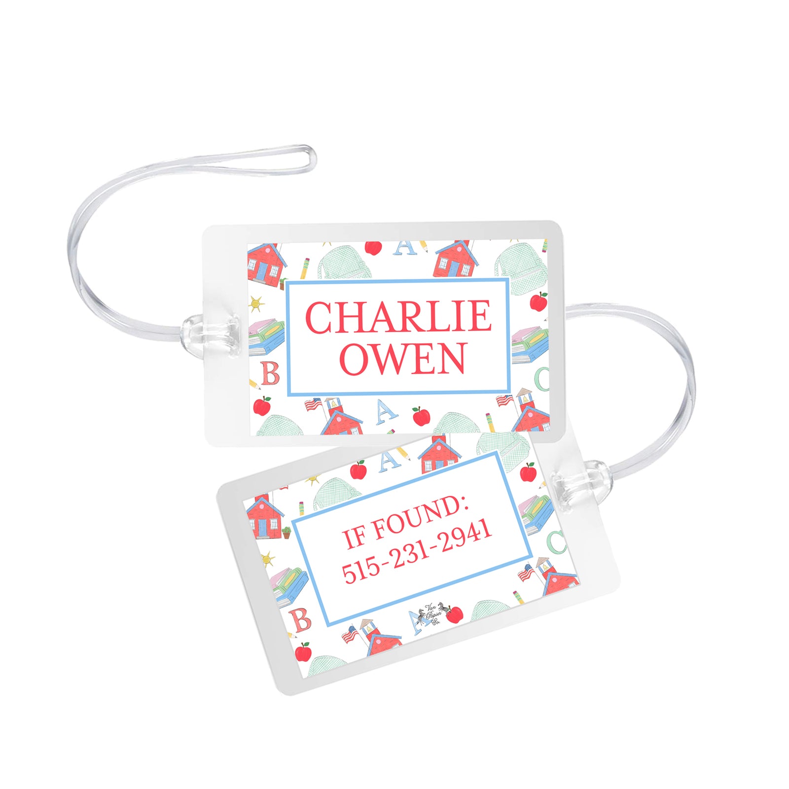 Laminated School Bag Tag