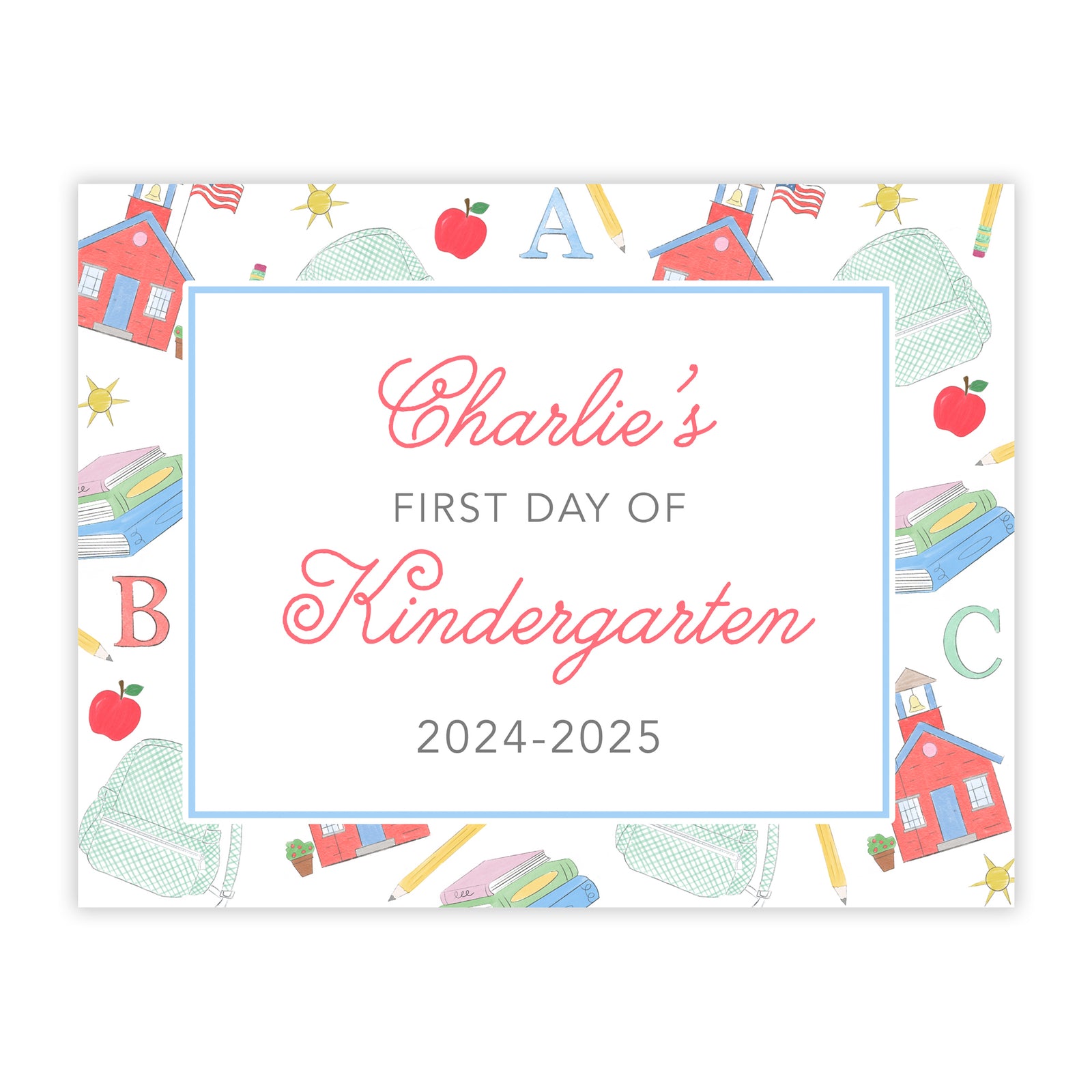 First Day of School Sign in School Print