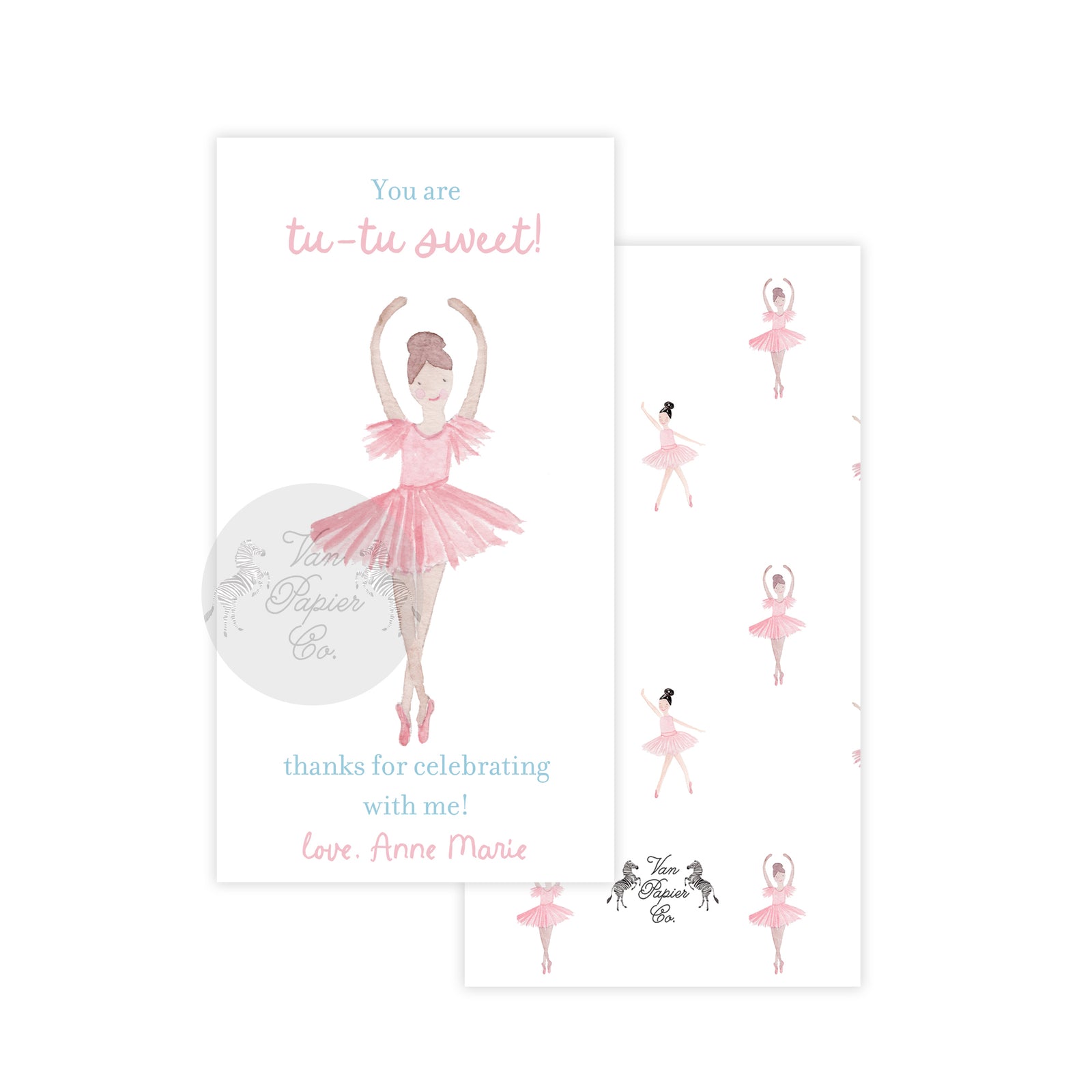 Scrunchie Tutu Ballet Gift Tags