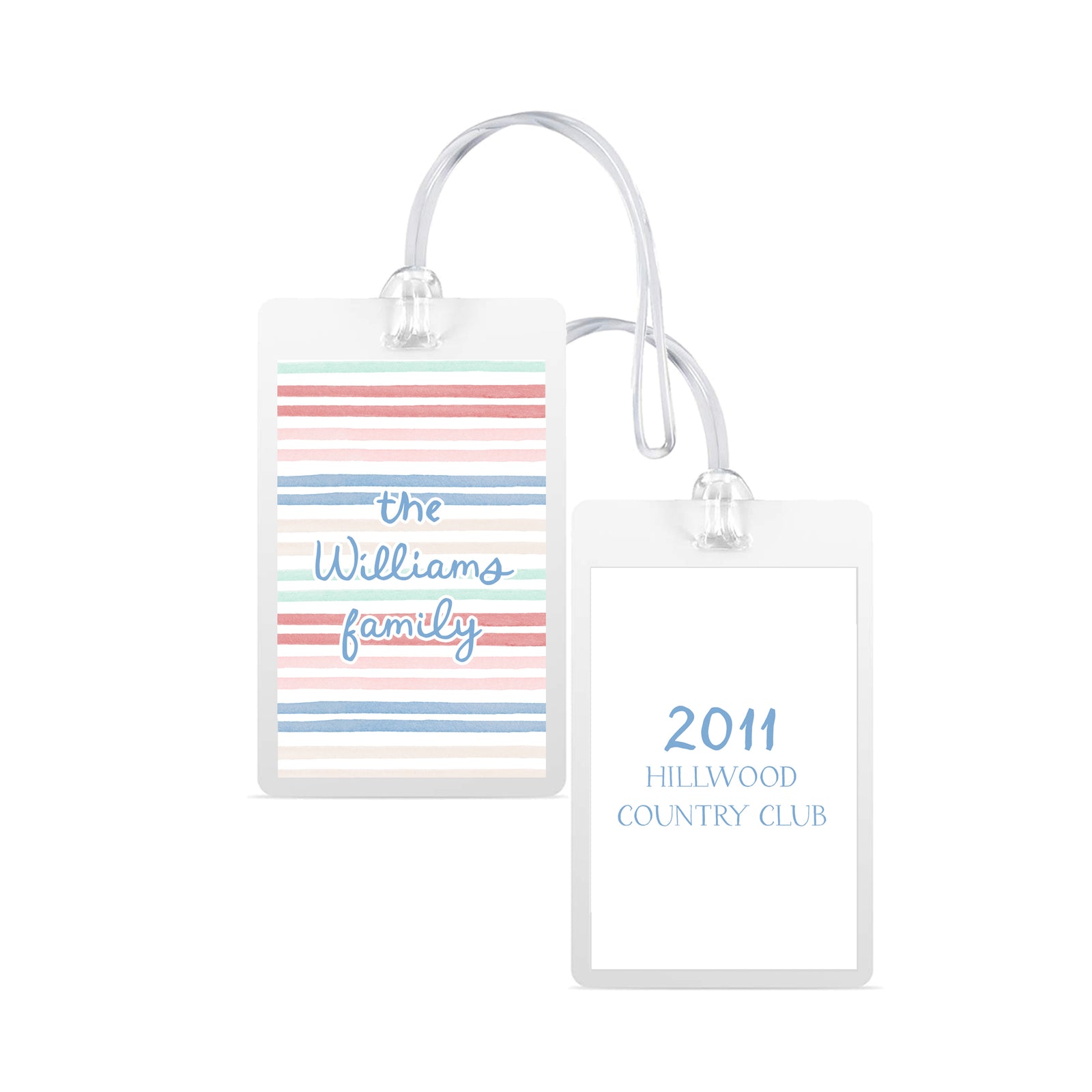 Sherbet Striped Laminated Bag Tag
