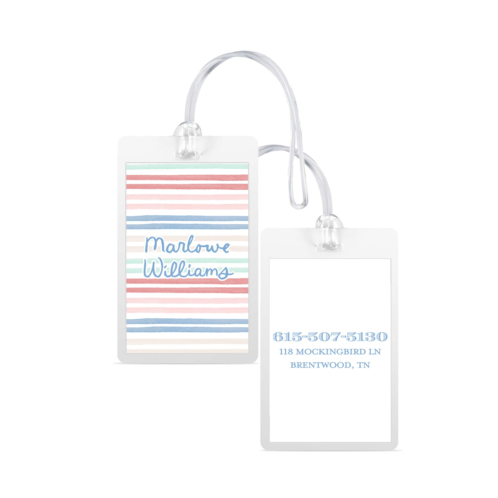 Sherbet Striped Laminated Bag Tag