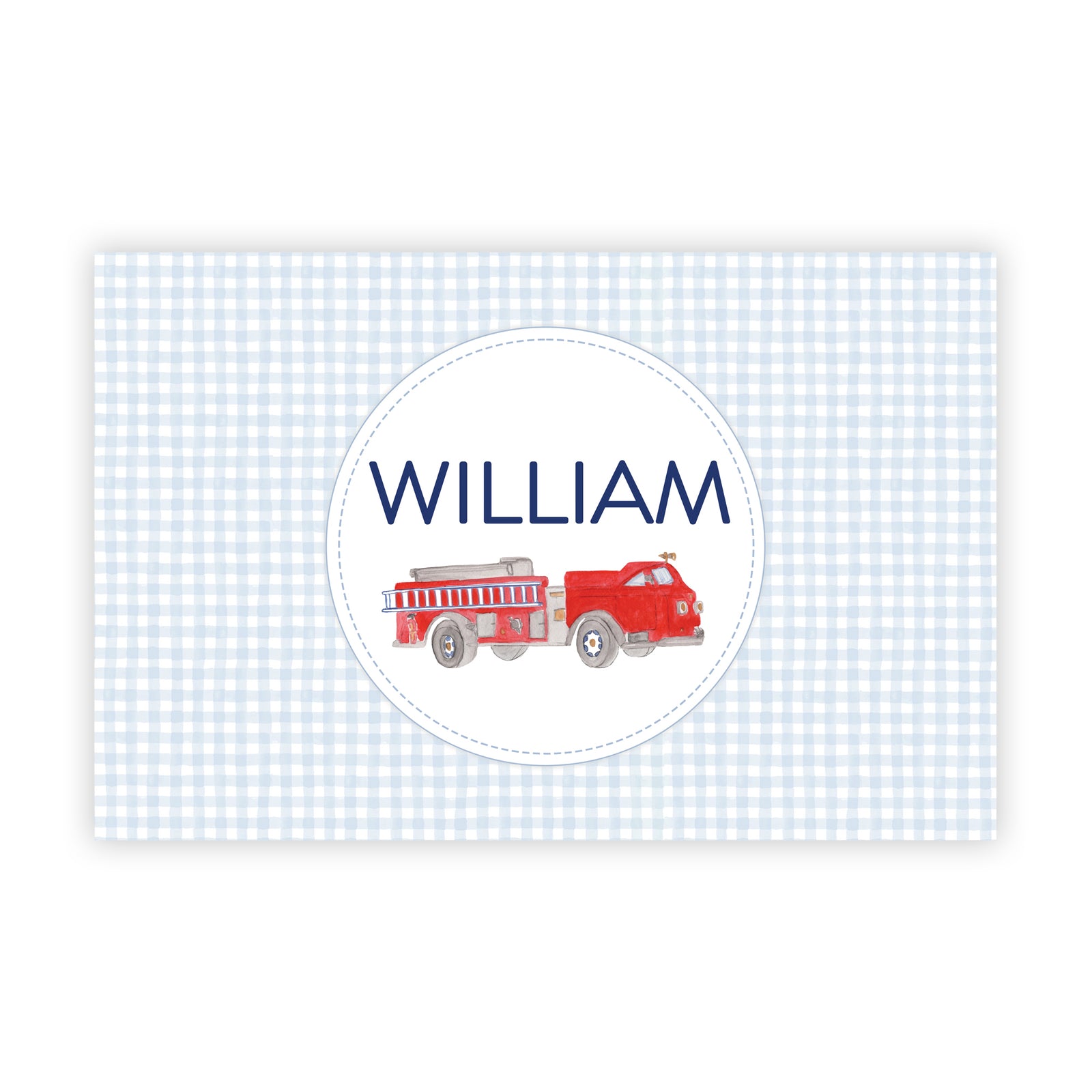 Laminated Firetruck Name Tracing Placemat