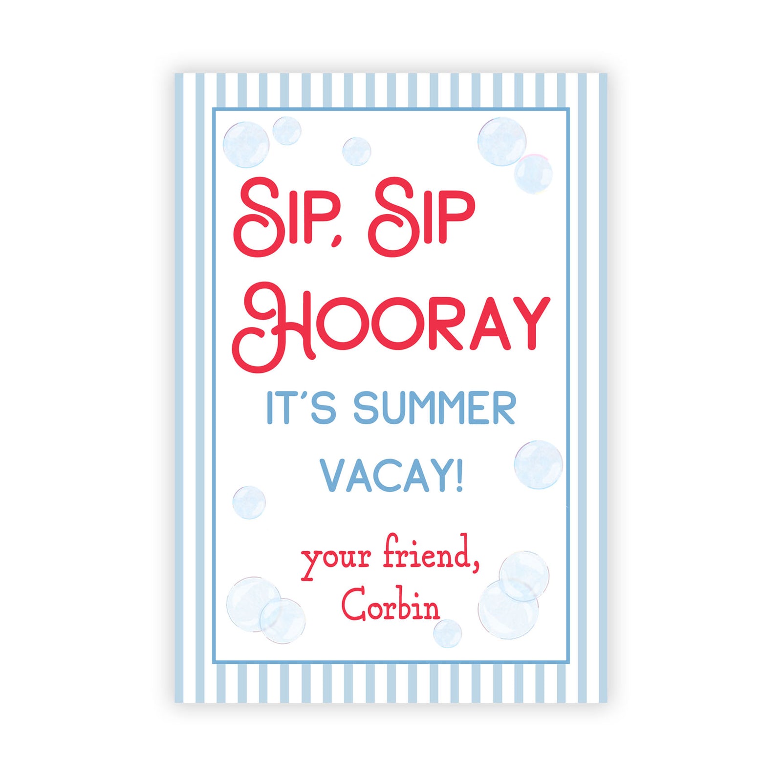 Watercolor Straw Summer Tag