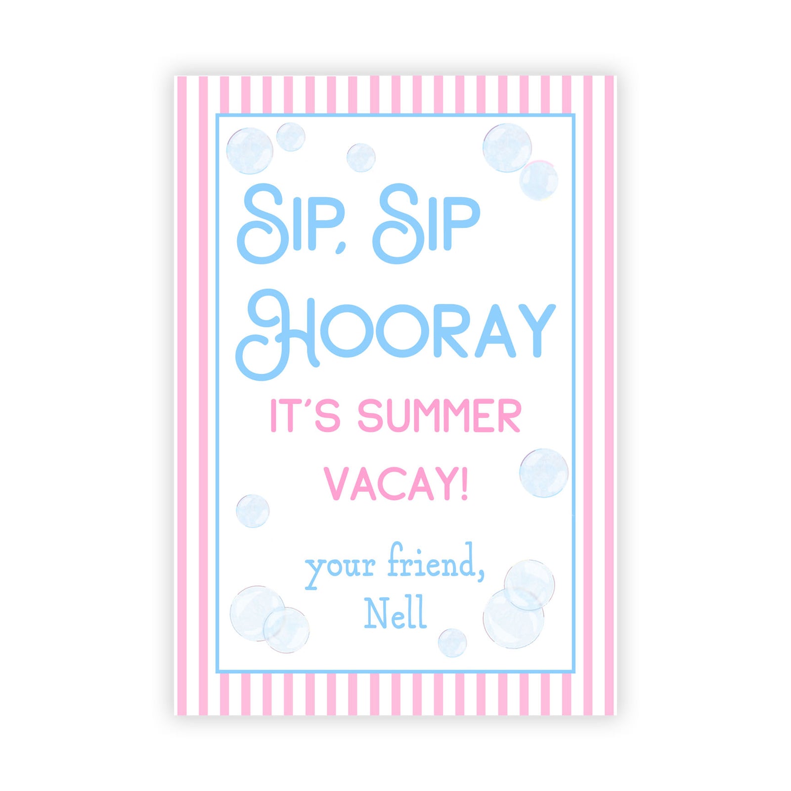 Watercolor Straw Summer Tag