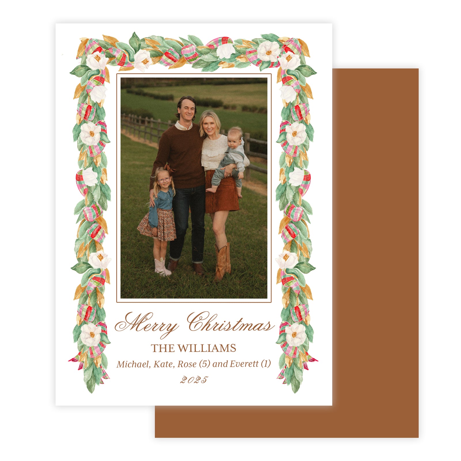 Magnolia Garland Christmas Card