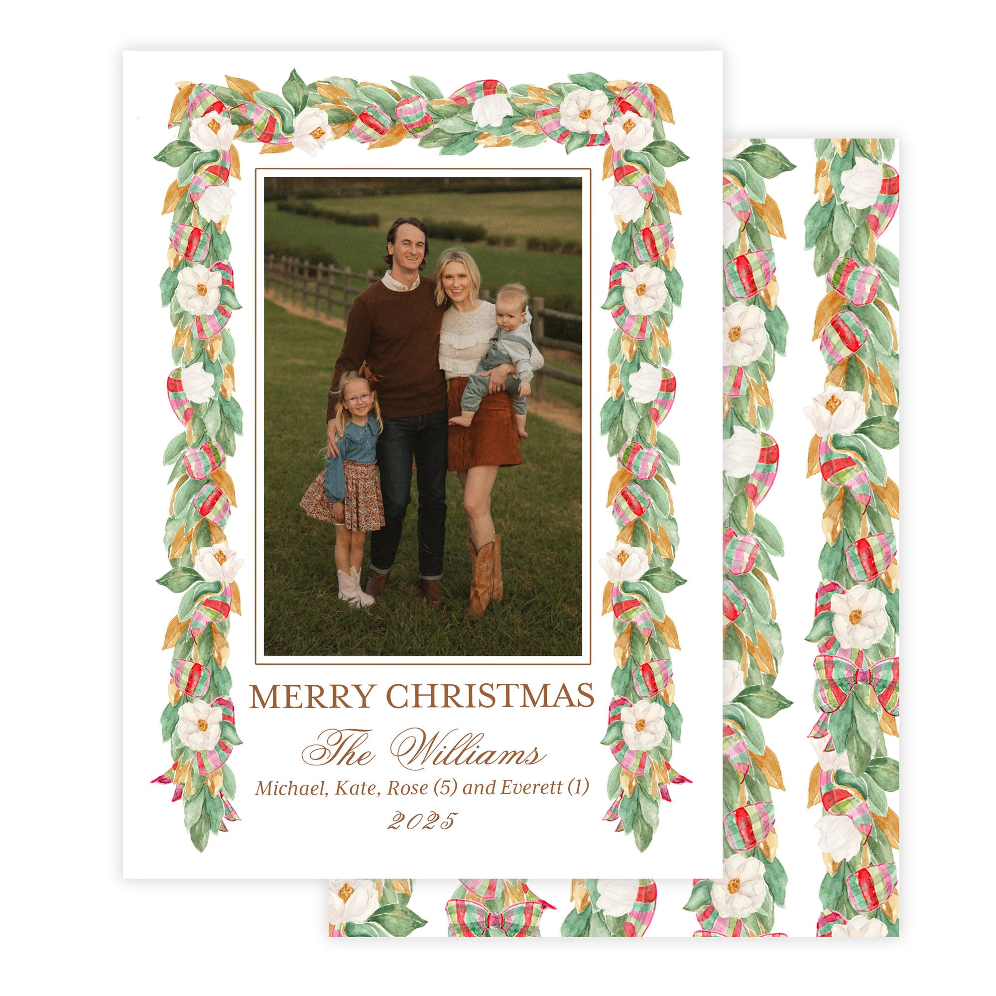 Magnolia Garland Christmas Card