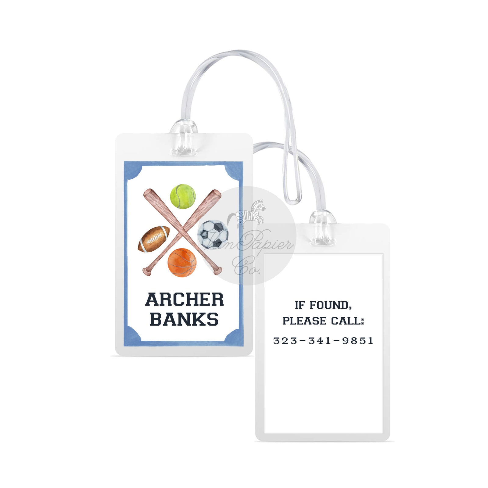 Sports Laminated Bag Tag