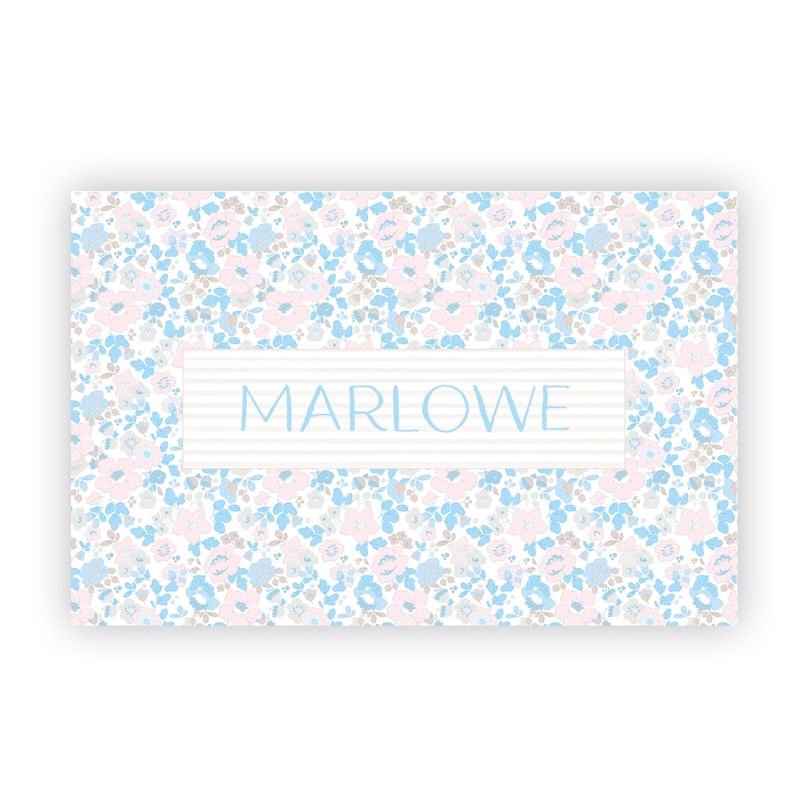 Laminated Floral Name Tracing Placemat
