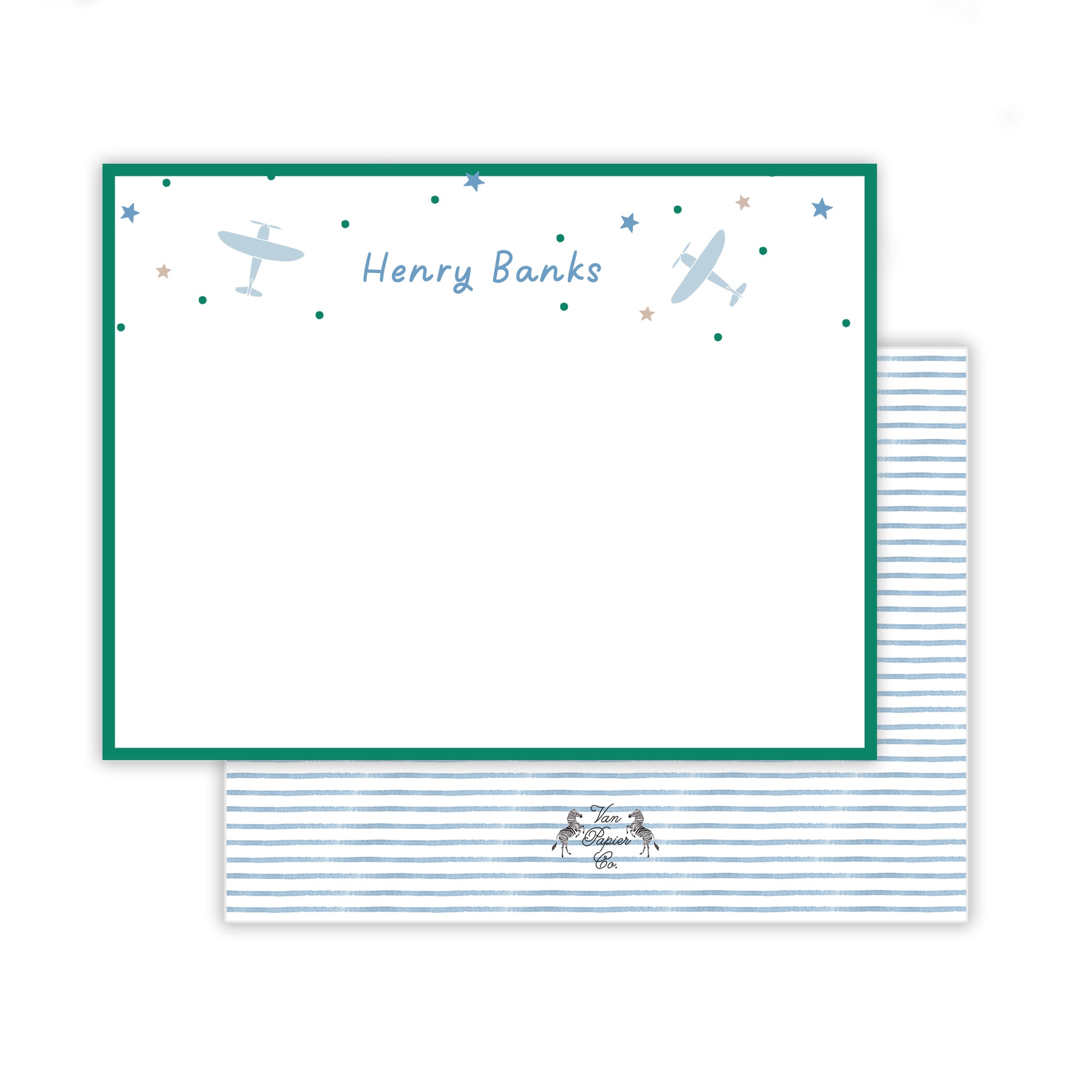 Boys Airplane Dot Stationery