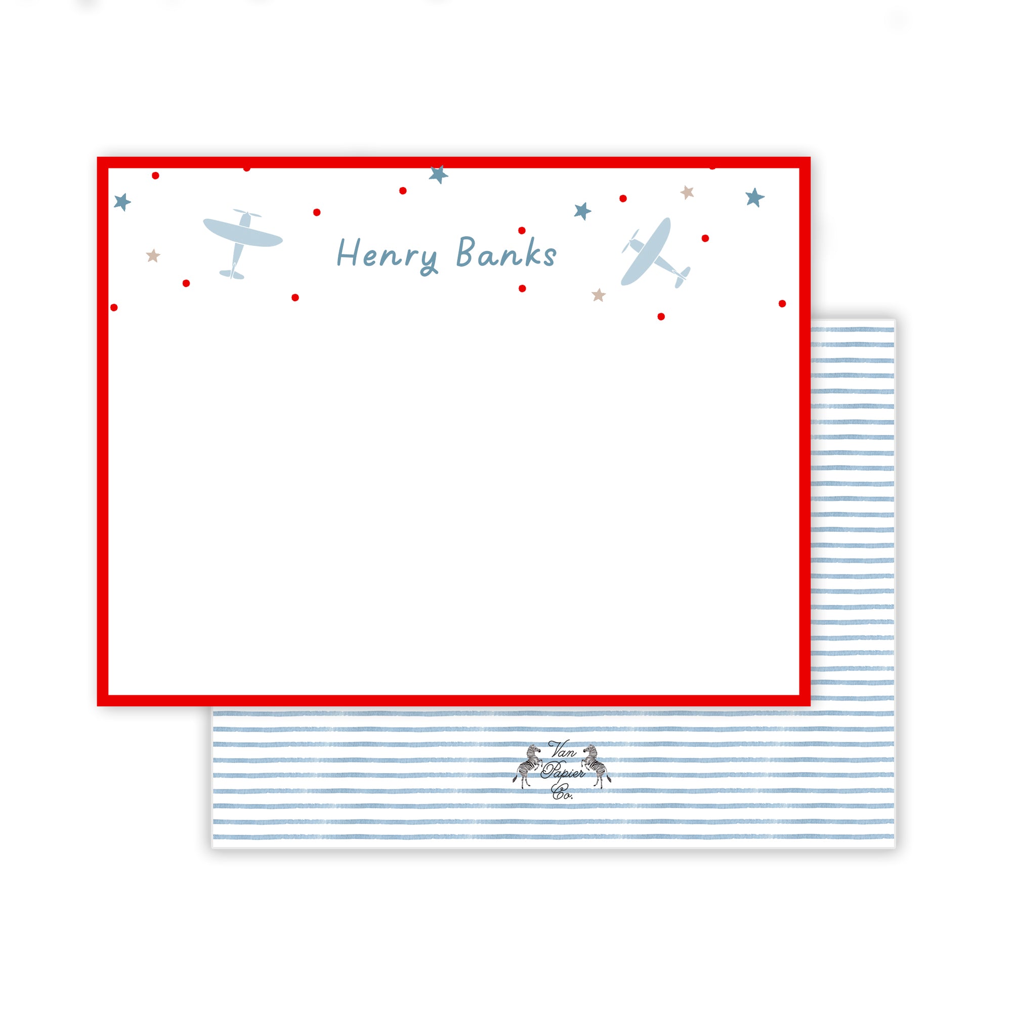 Boys Airplane Dot Stationery