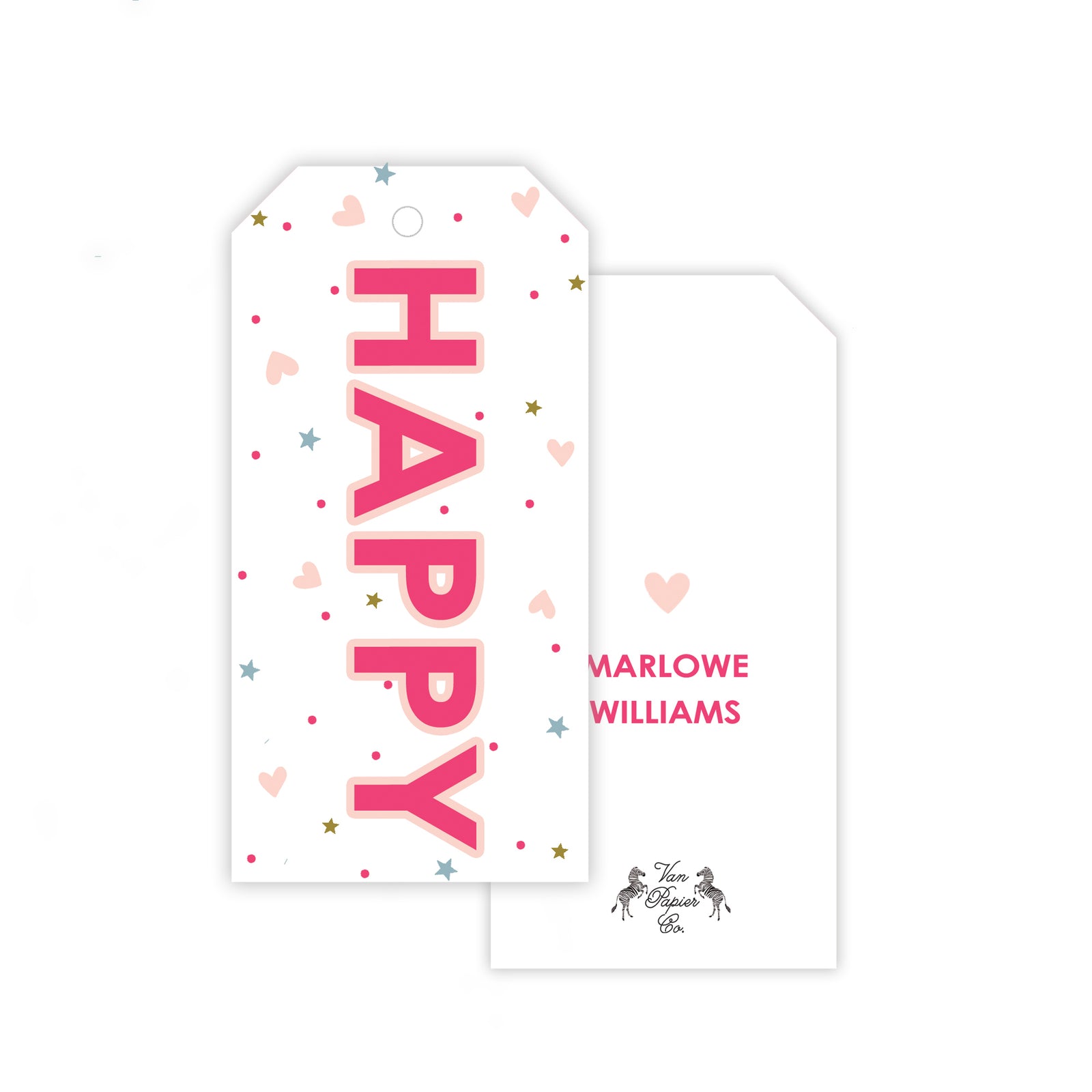 Girls "HAPPY" Gift Tags