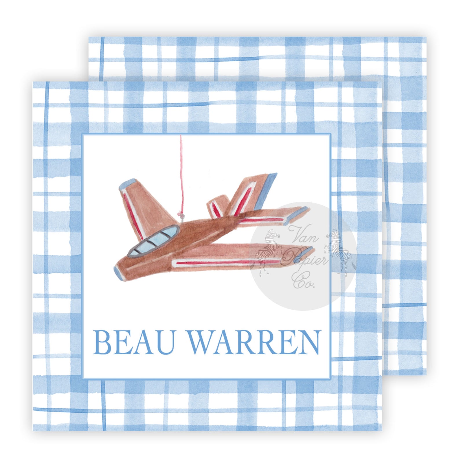 Watercolor Airplane Calling Cards