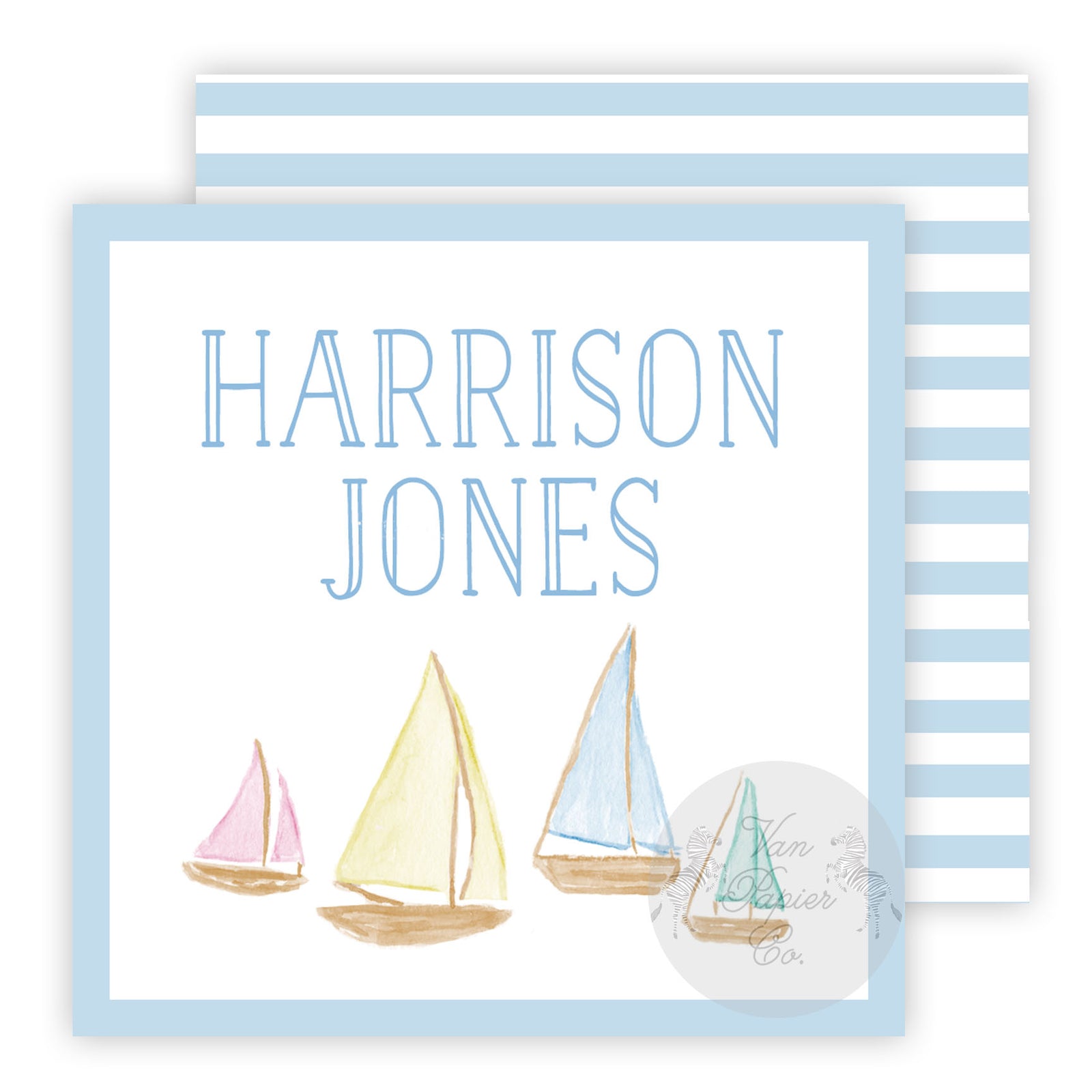 Watercolor Sailboat Calling Cards