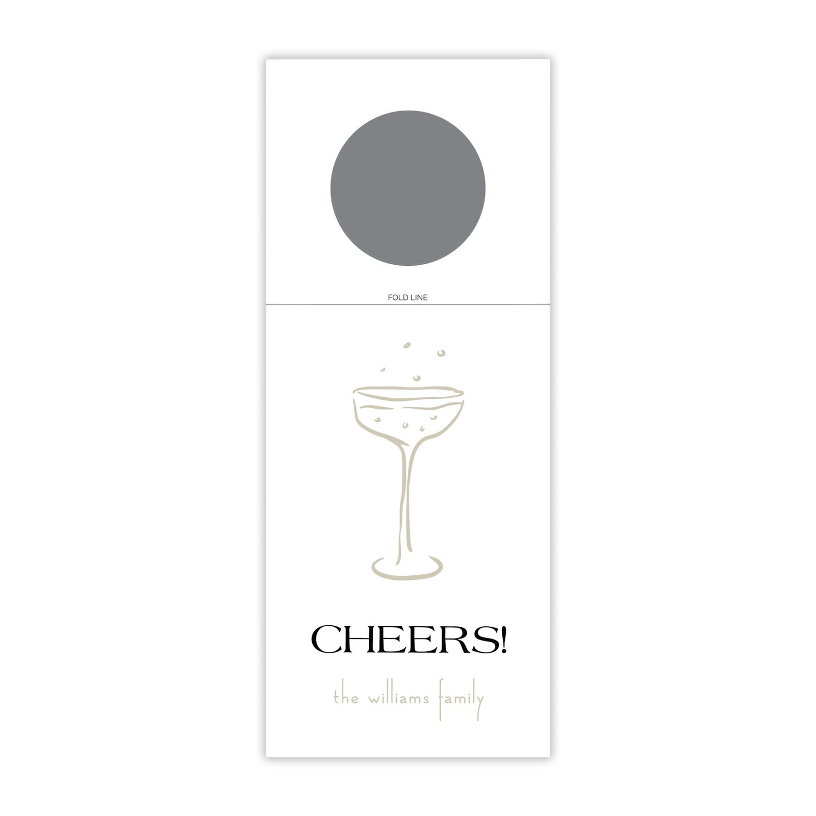 Block Font Cheers Wine Tag