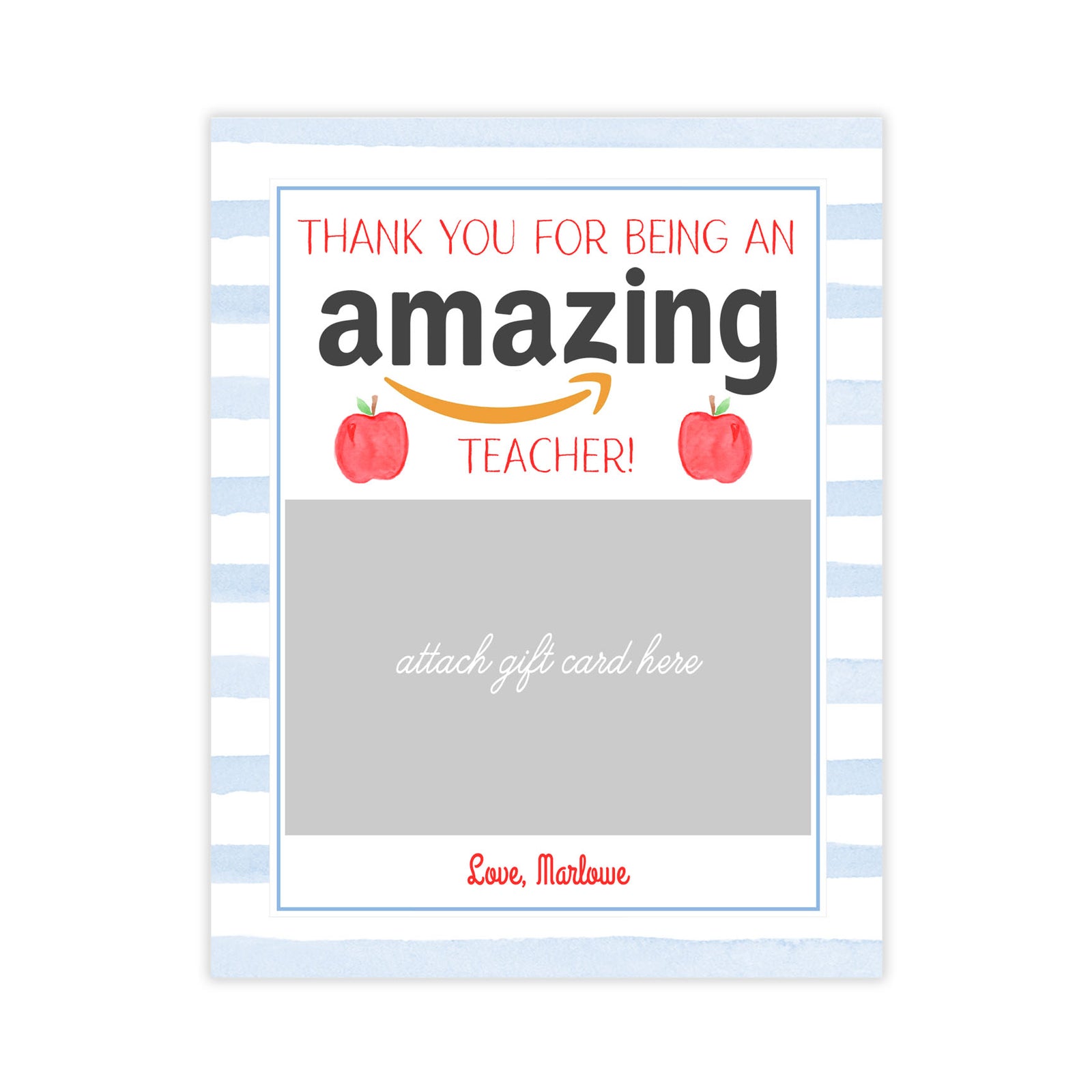 Amazon Teacher Appreciation Gift Card Holder