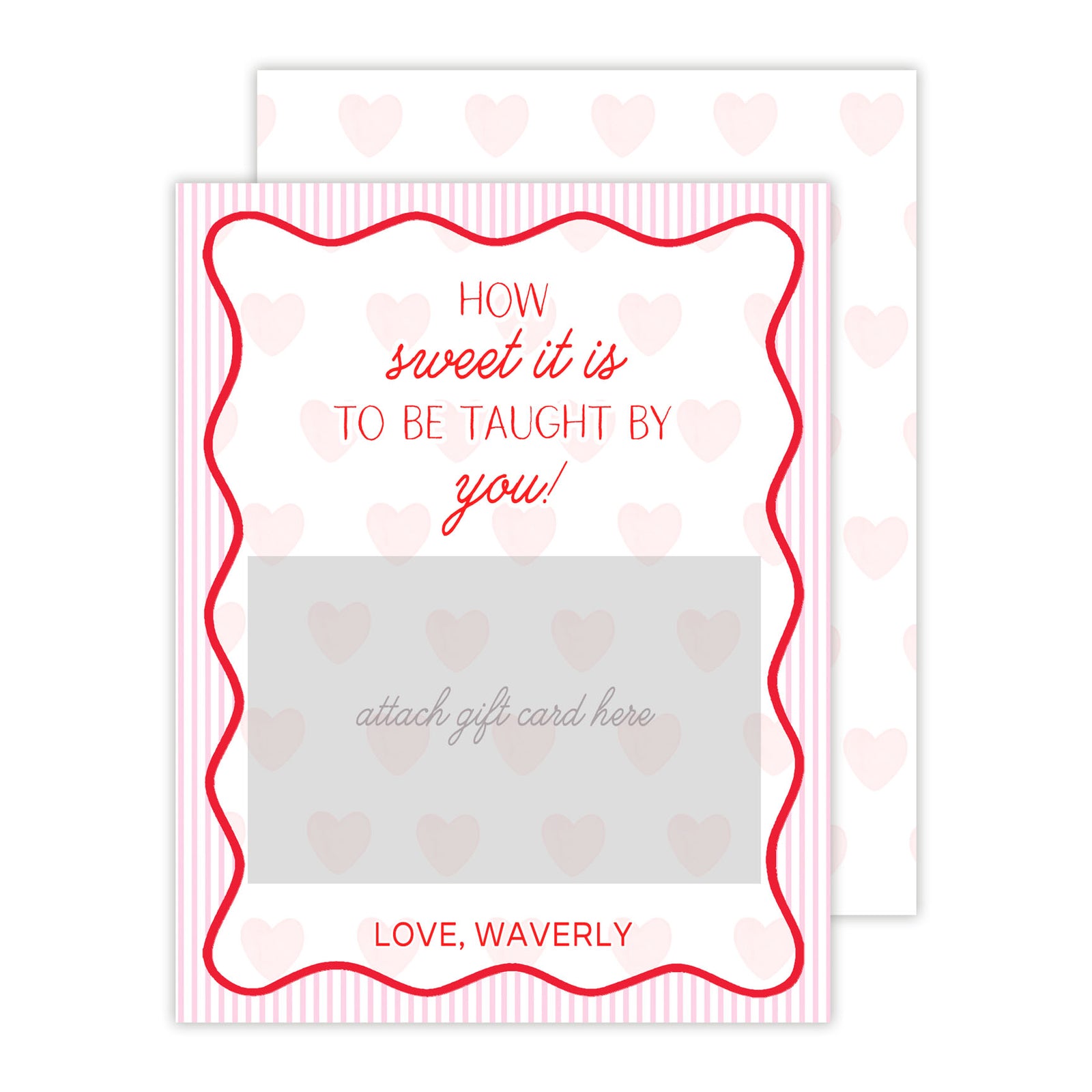 Valentine Teacher Gift Card Holder