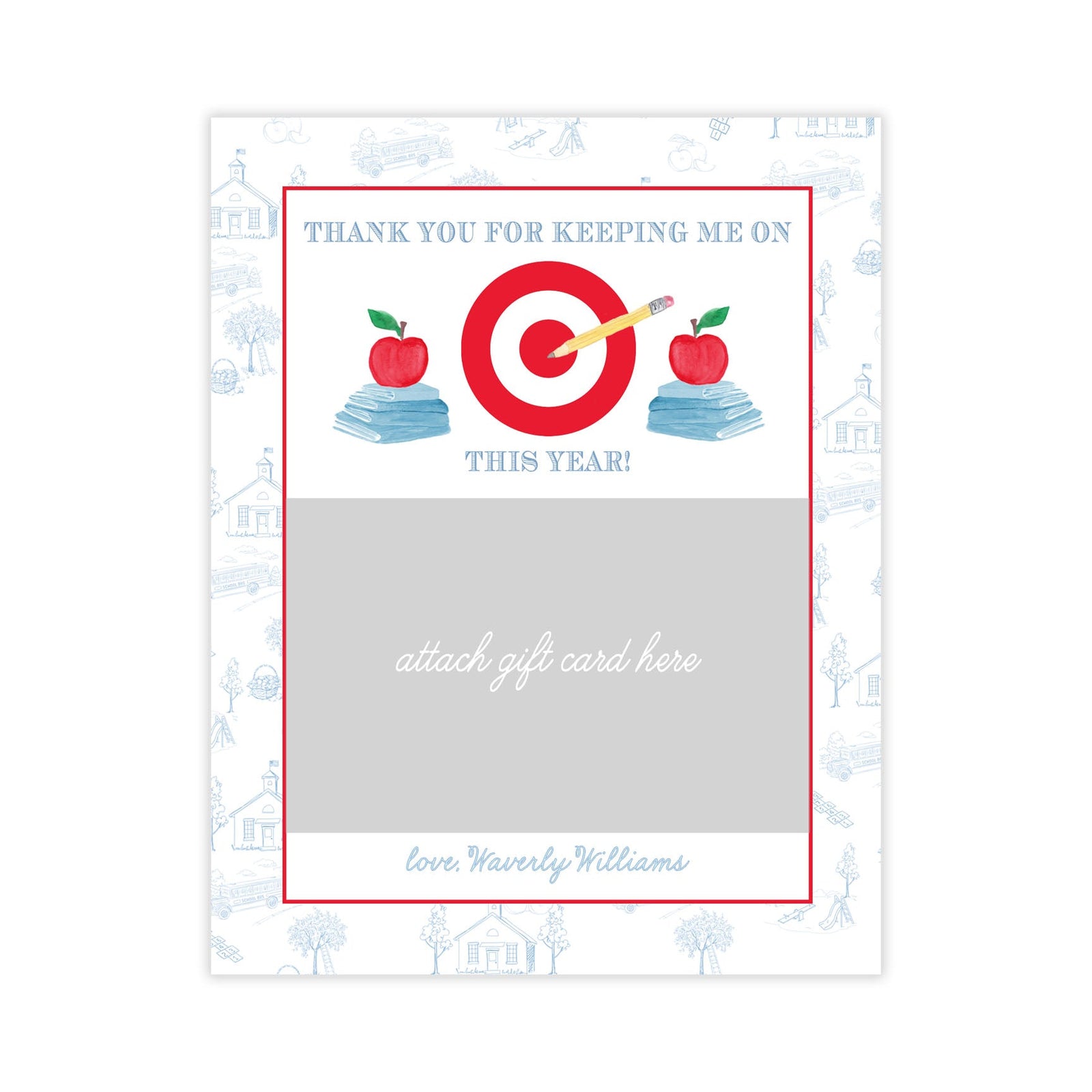 PRINTABLE Target Teacher Appreciation Gift Card Holder