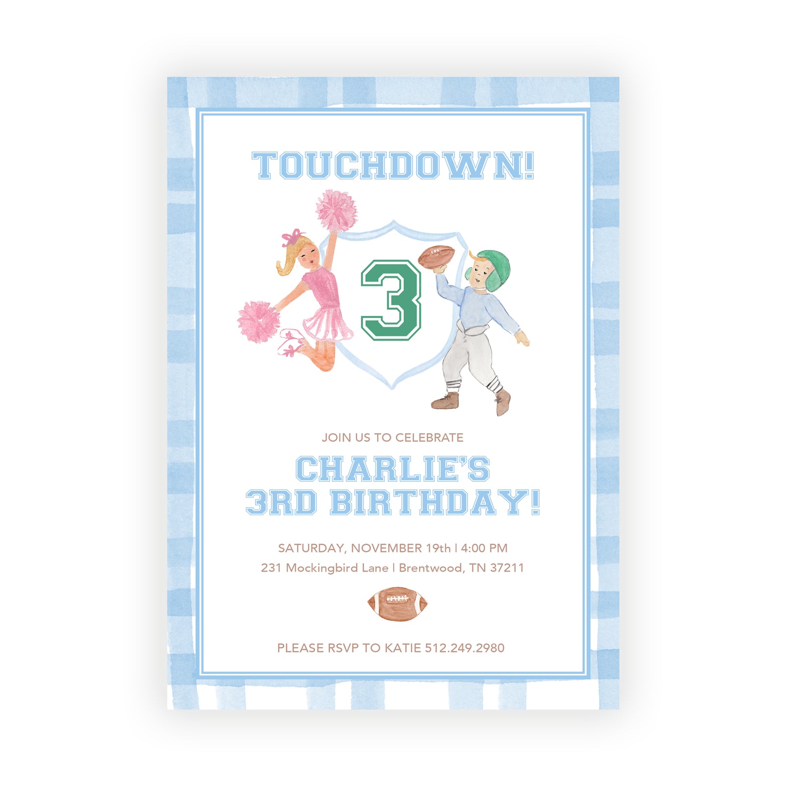 Touchdown Birthday Invitation