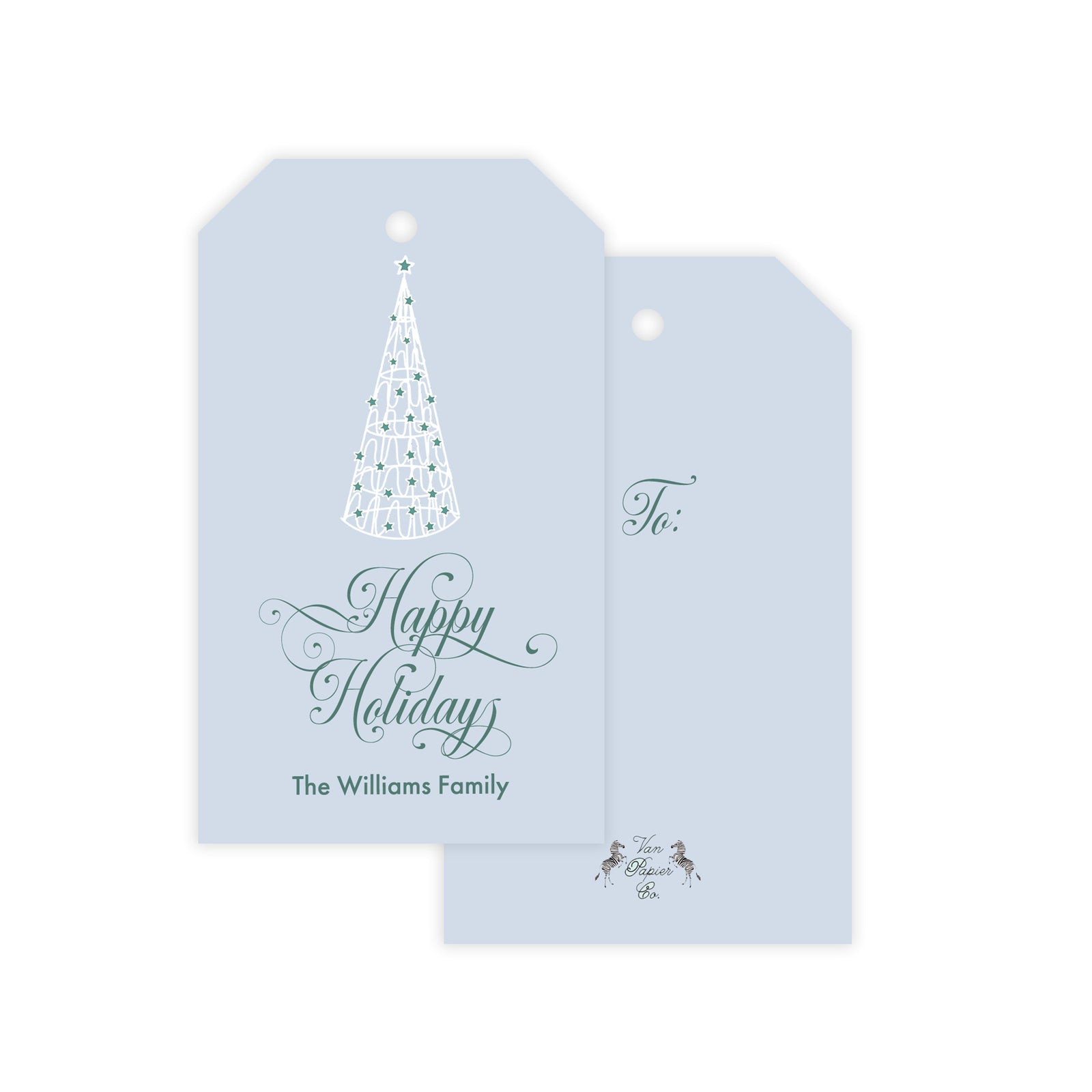White Tree Happy Holidays Gift Tags