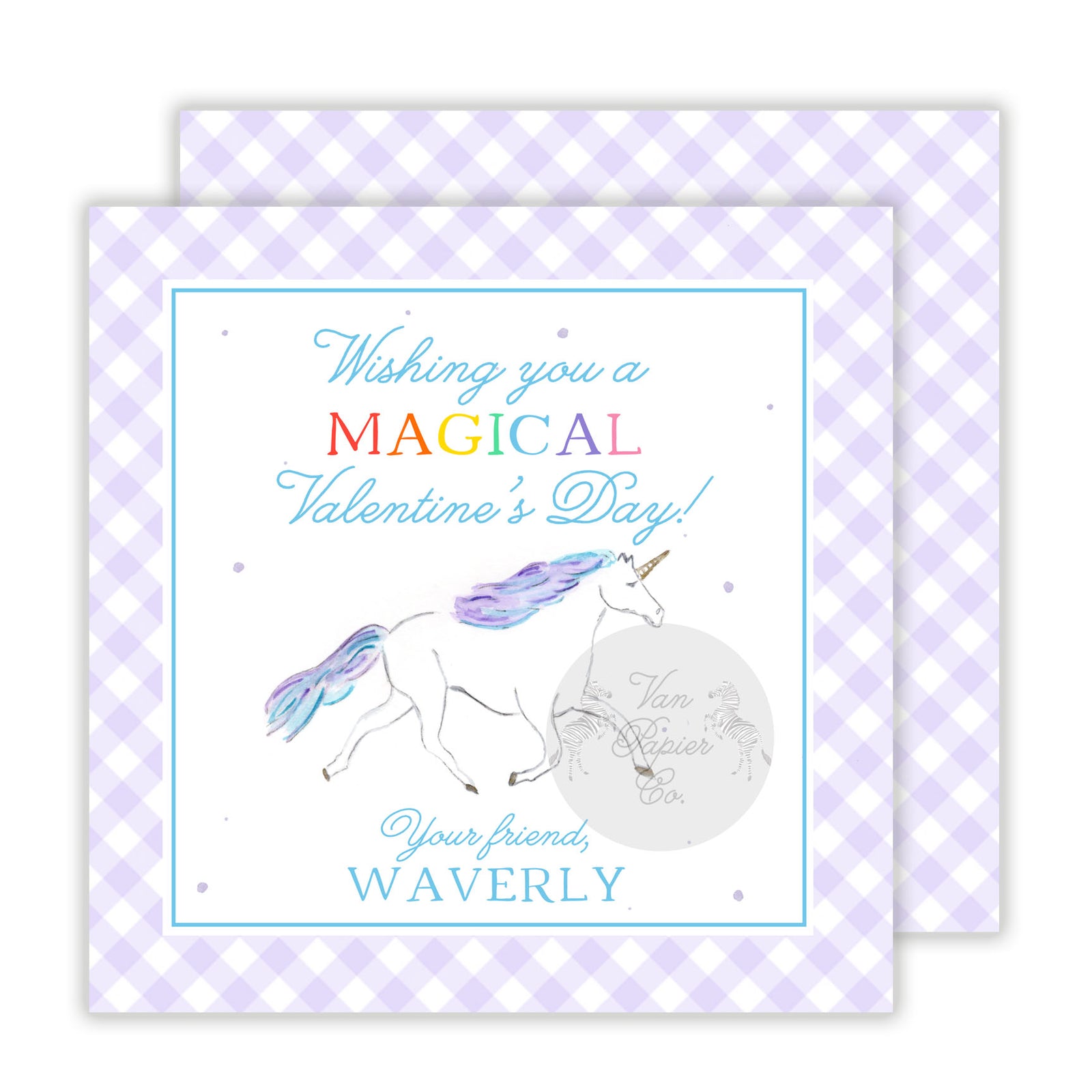 Watercolor Unicorn Valentine Tags