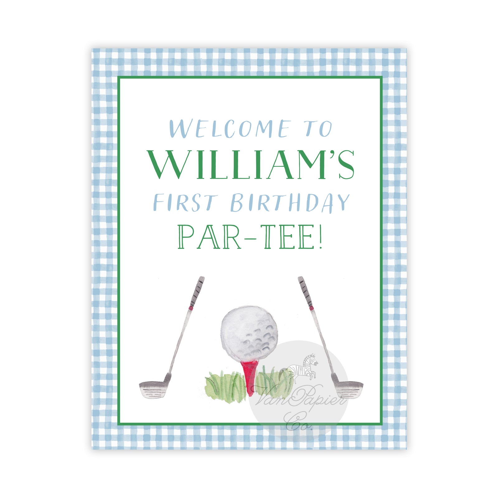Golf Par-Tee Welcome Sign