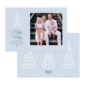 White Lattice Trees Christmas Card