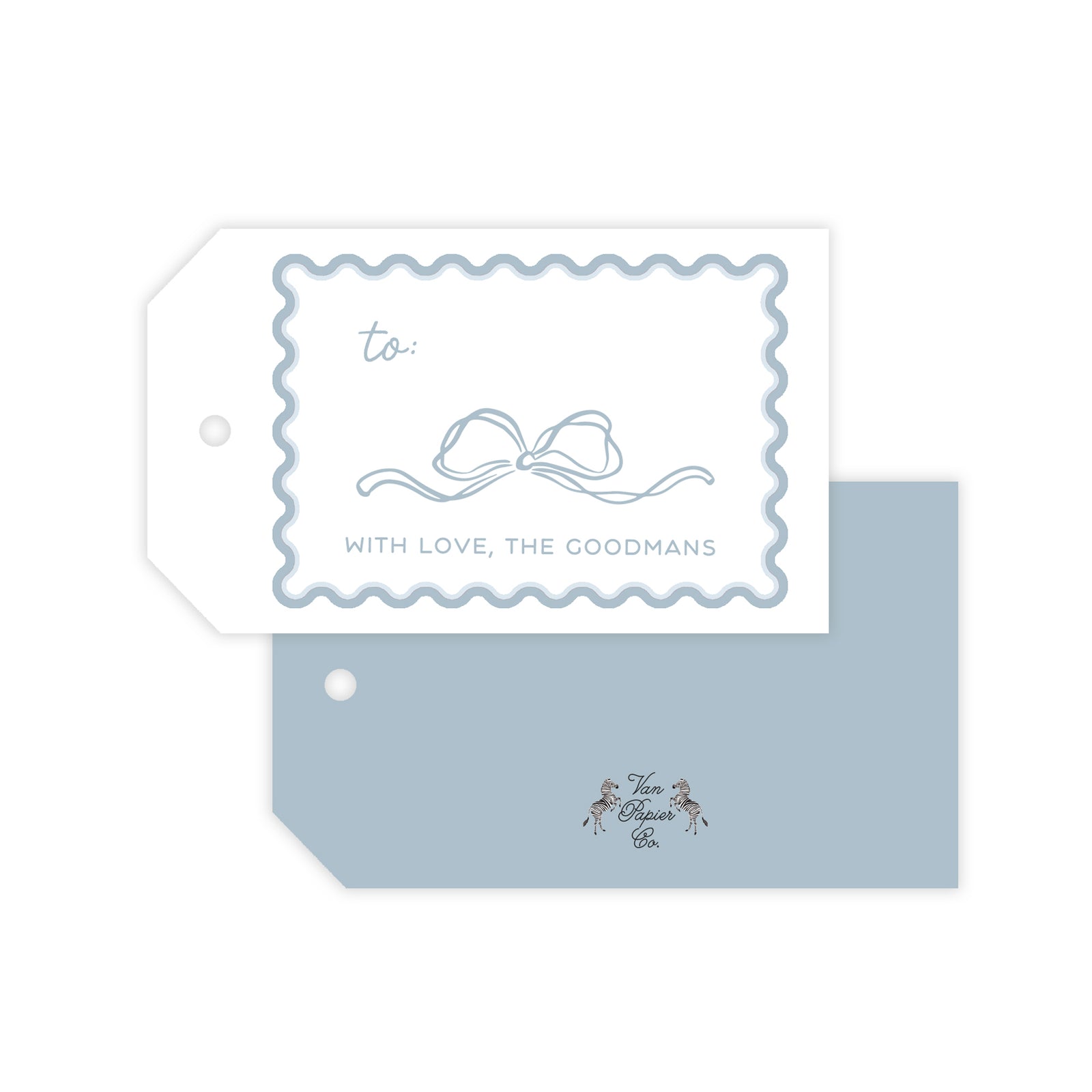 White Scallop Holiday Gift Tags