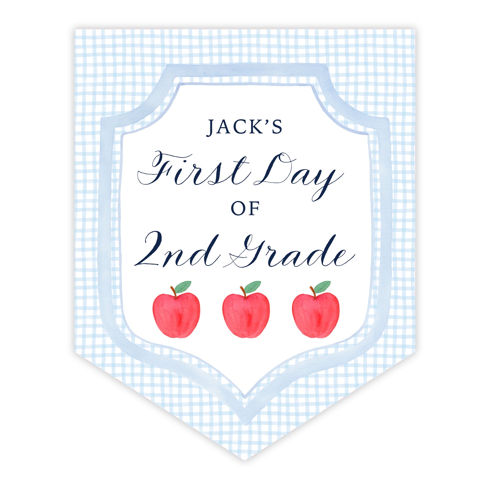 First and Last Day of School Banner in Blue Windowpane