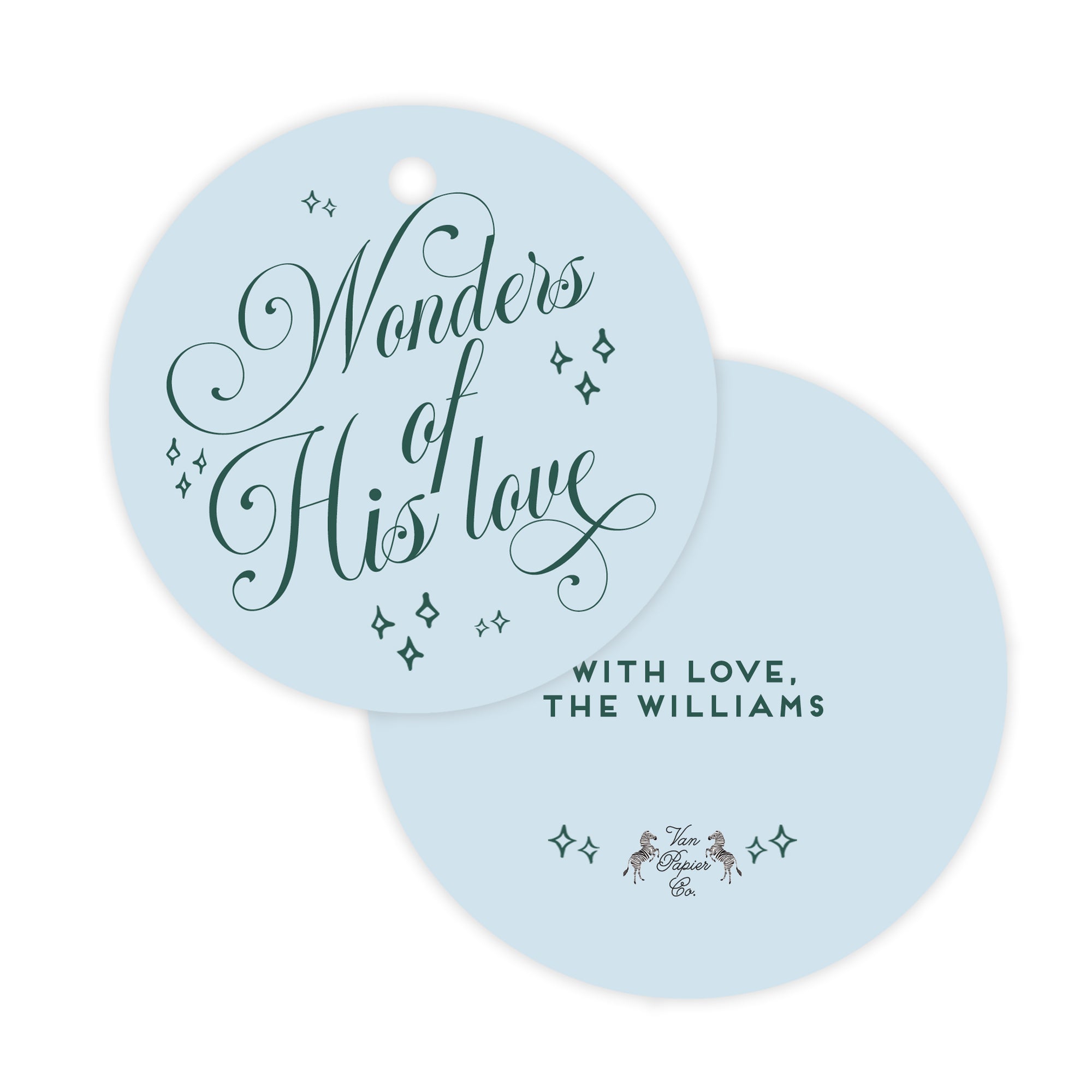 Round Wonders of His Love Holiday Gift Tags