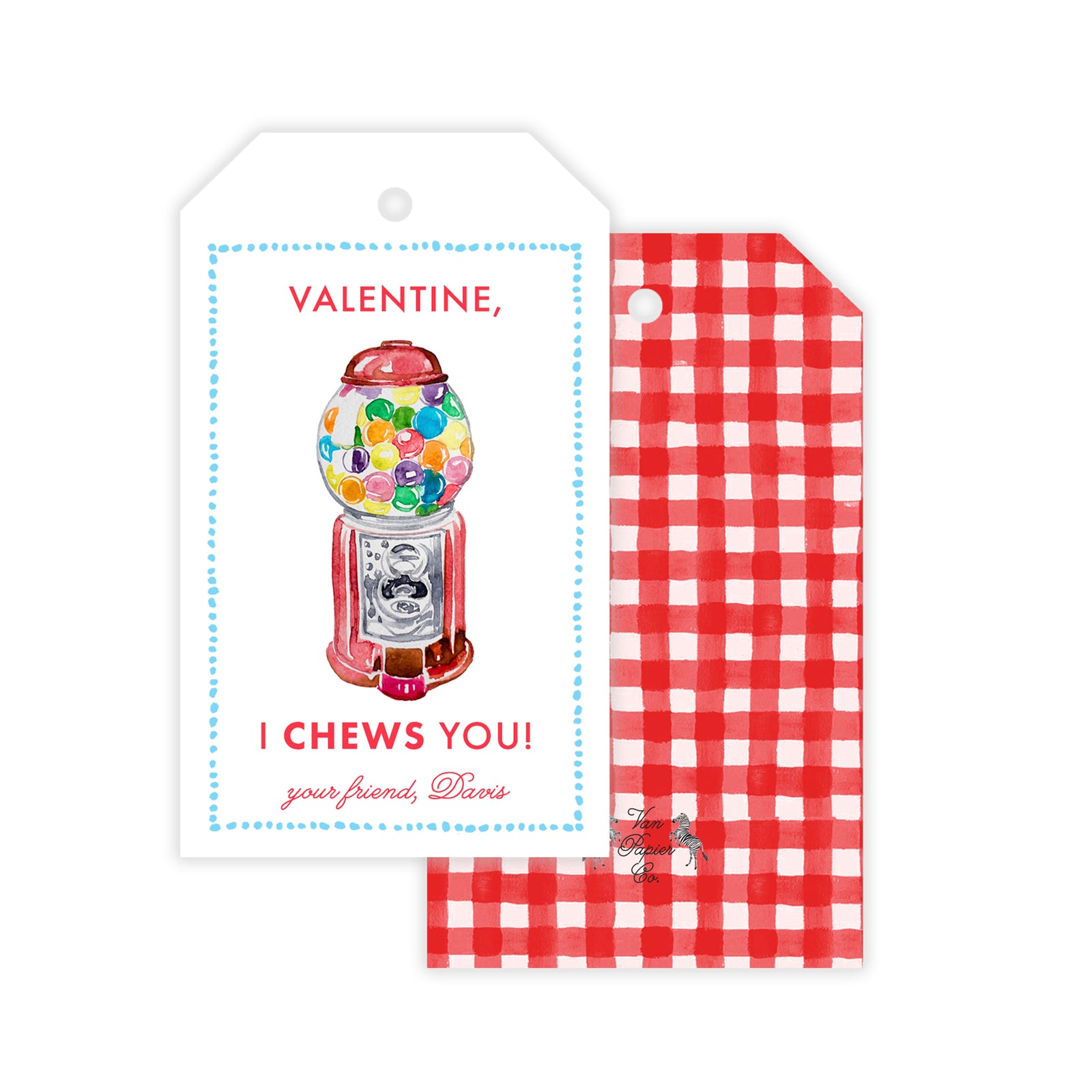 Watercolor Bubblegum Valentine Cards