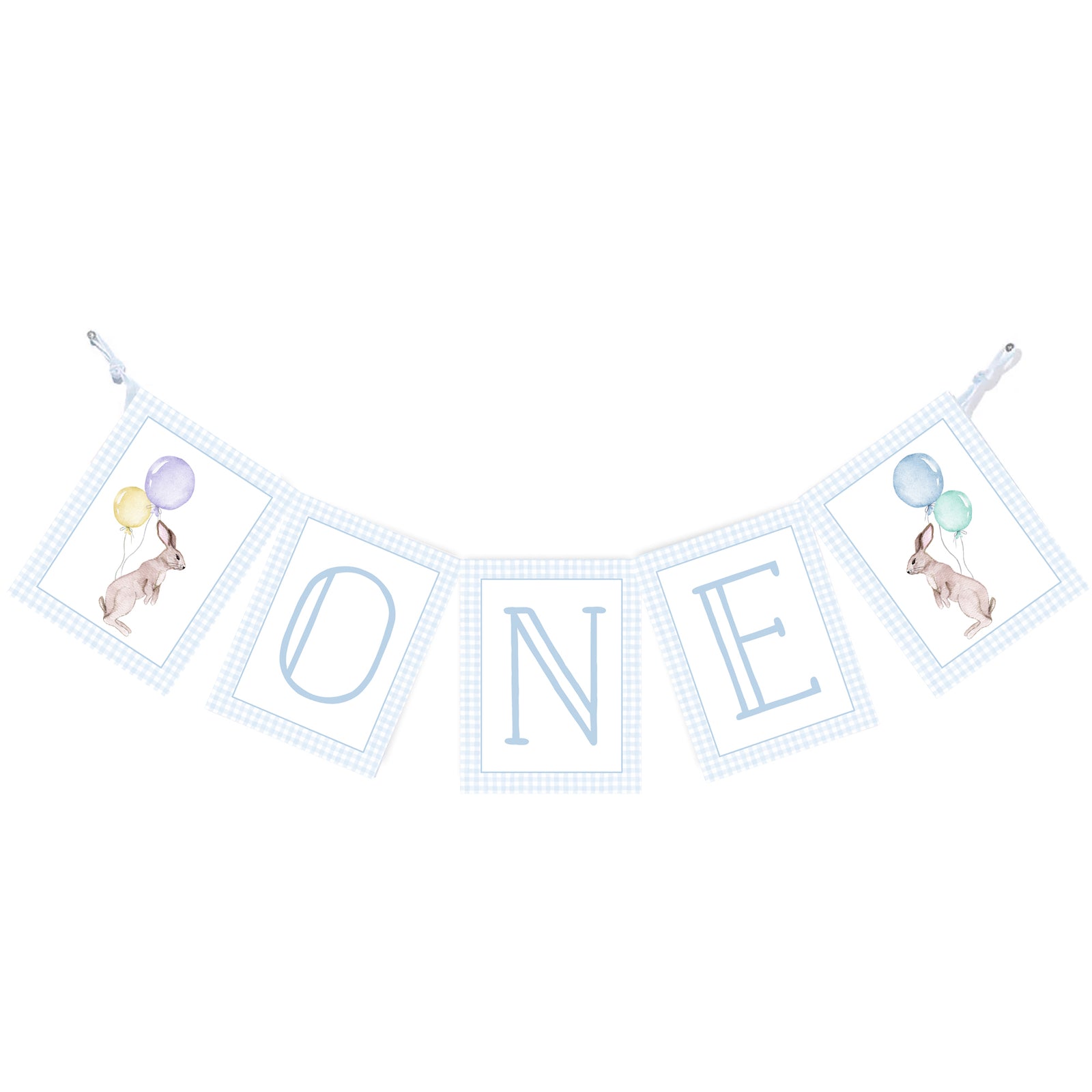 "ONE" Bunny Themed 1st Birthday High Chair Banner
