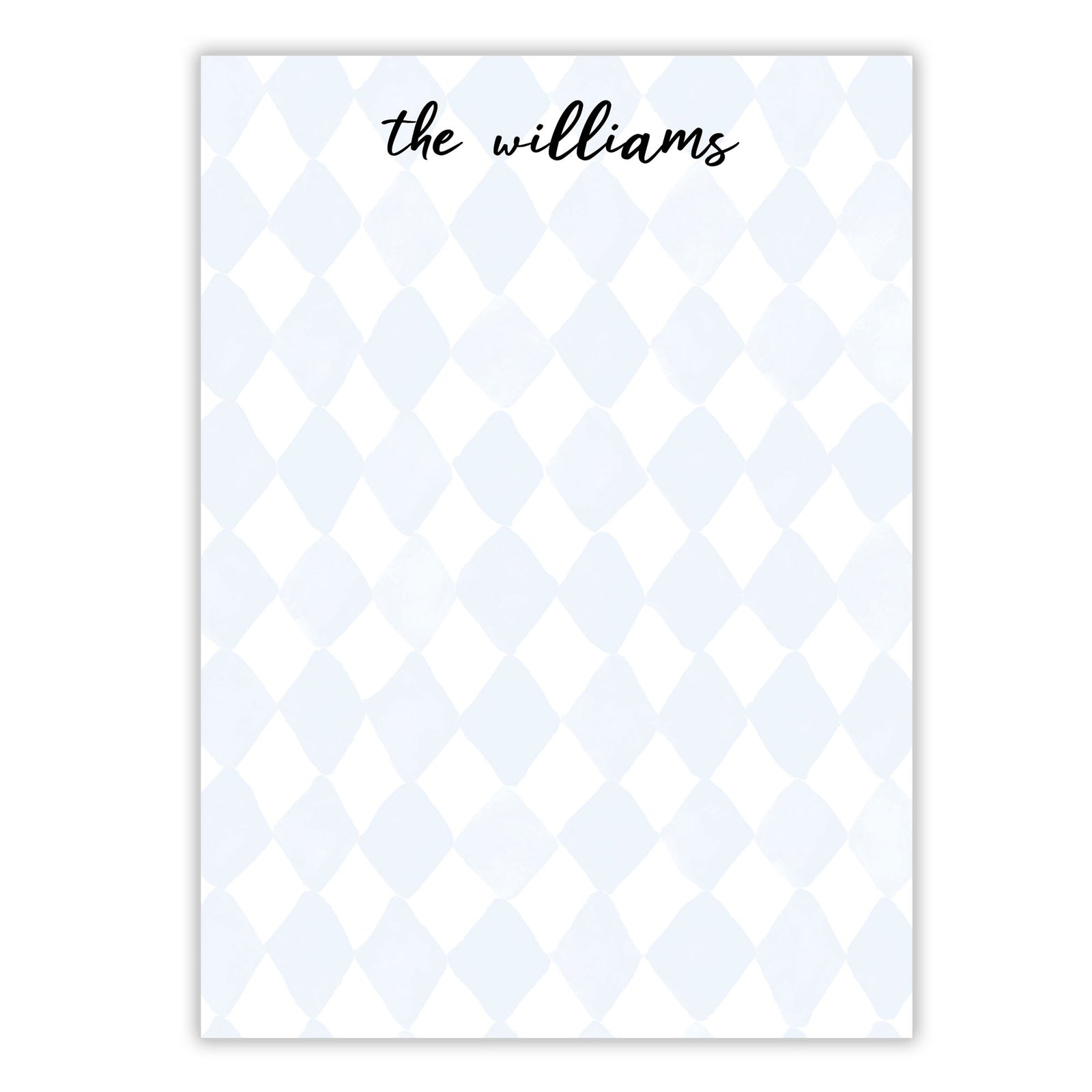 Blue and White Diamond Notepad