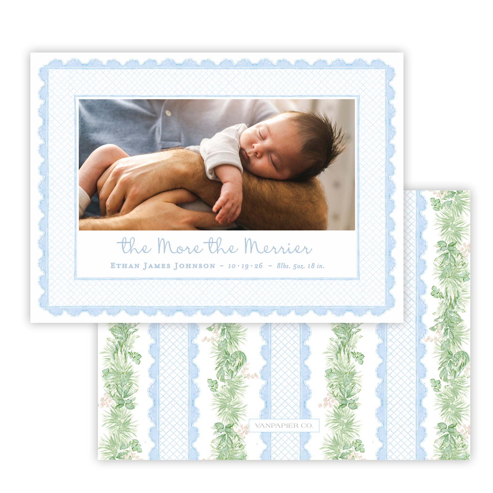 Blue Lace Christmas Card