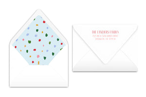 Blue Merry & Bright Christmas Card
