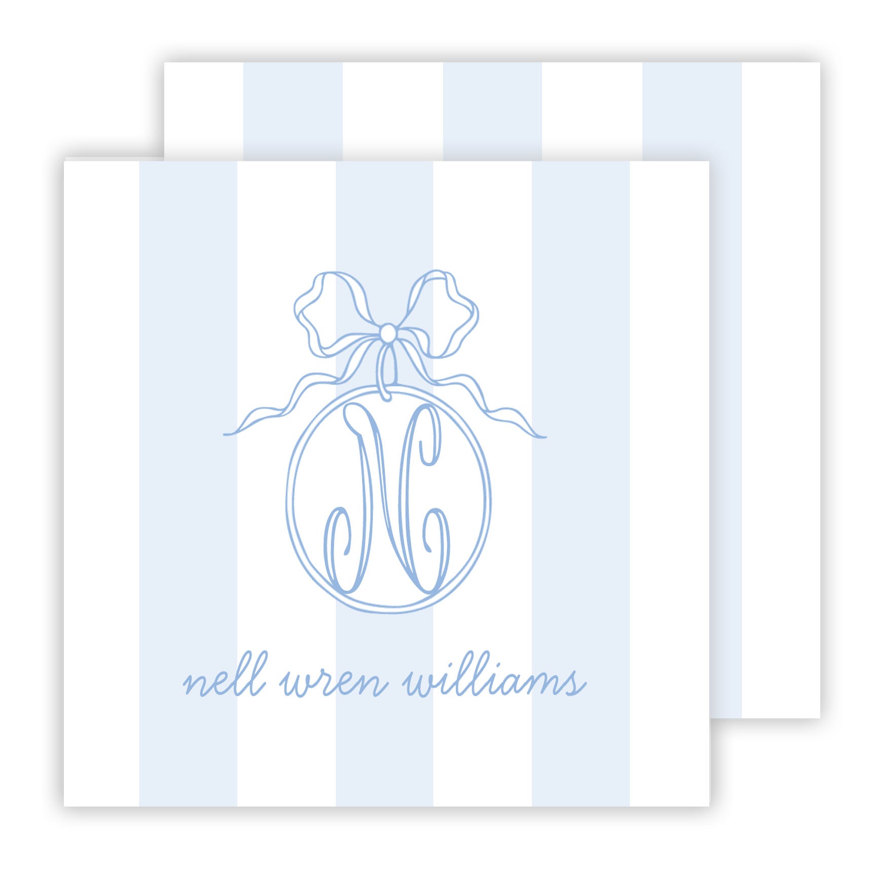 Monogram Bow Calling Cards