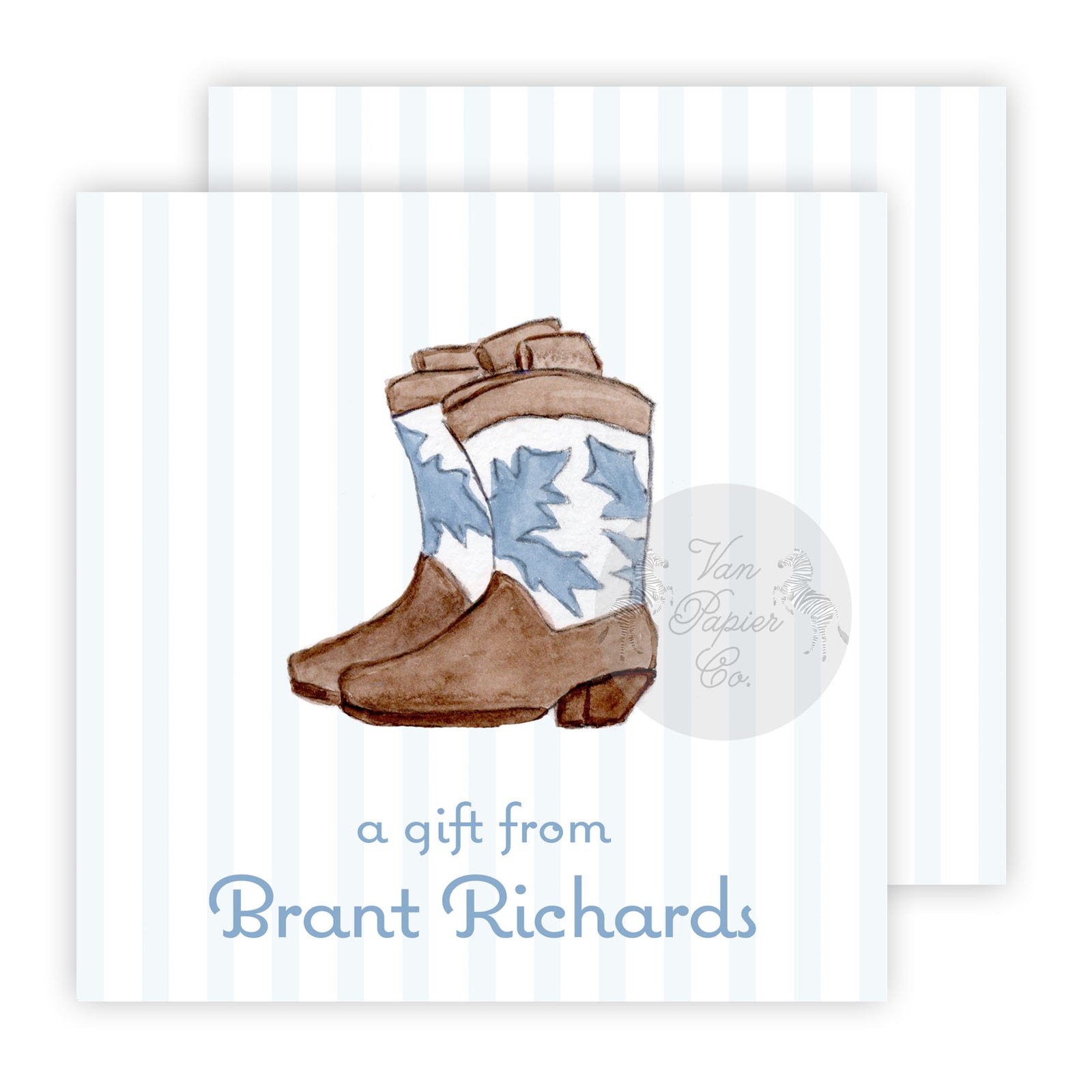 Watercolor Boots Calling Cards