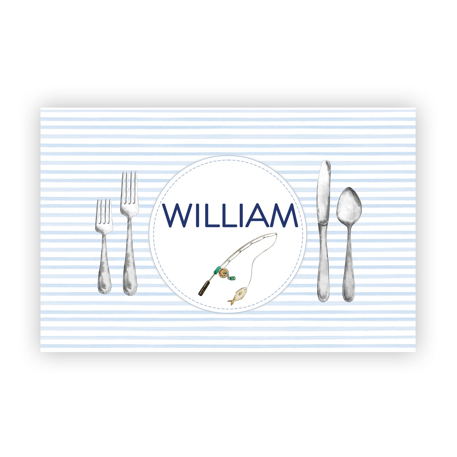 Laminated Fishing Name Tracing Placemat