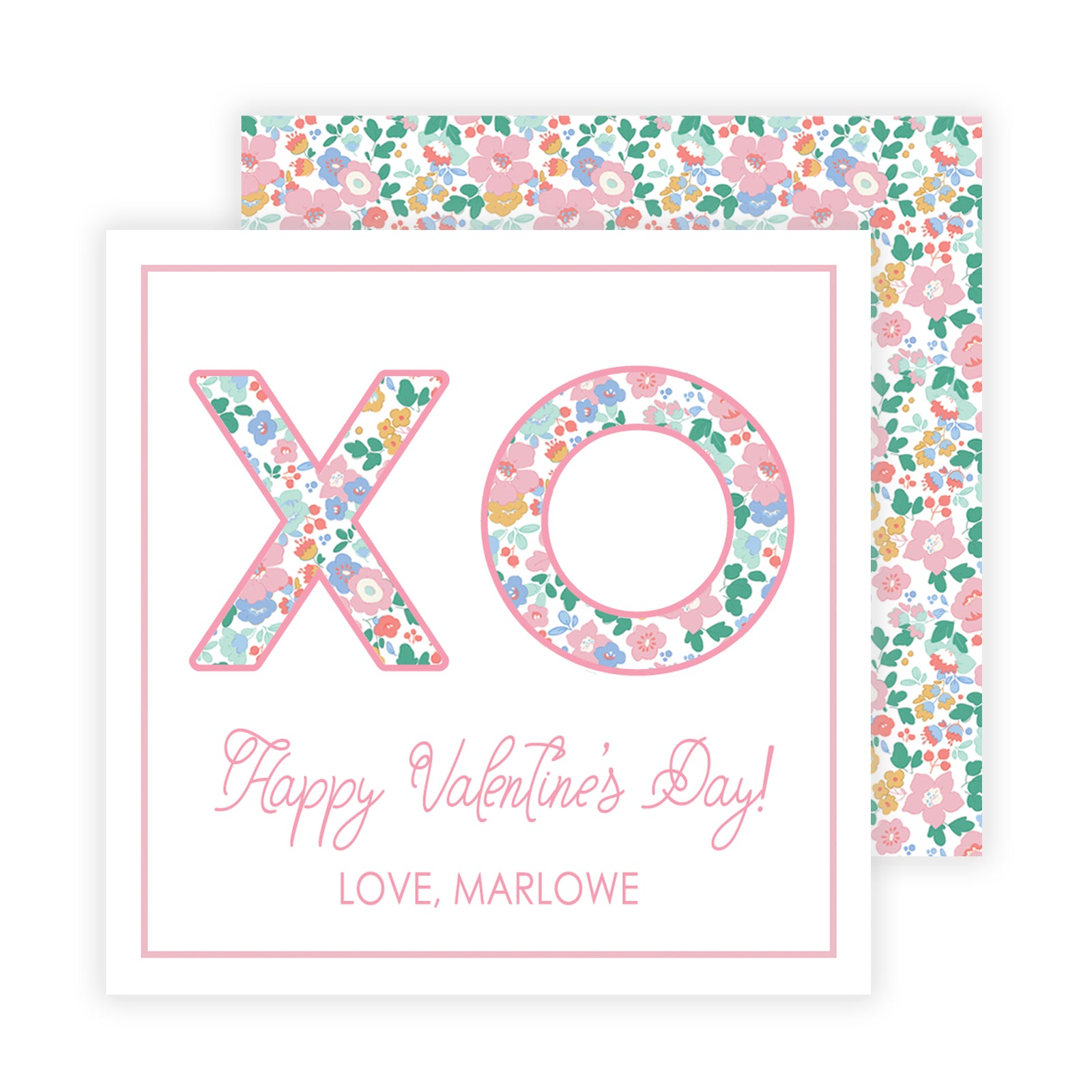 XO Floral Valentine Tags