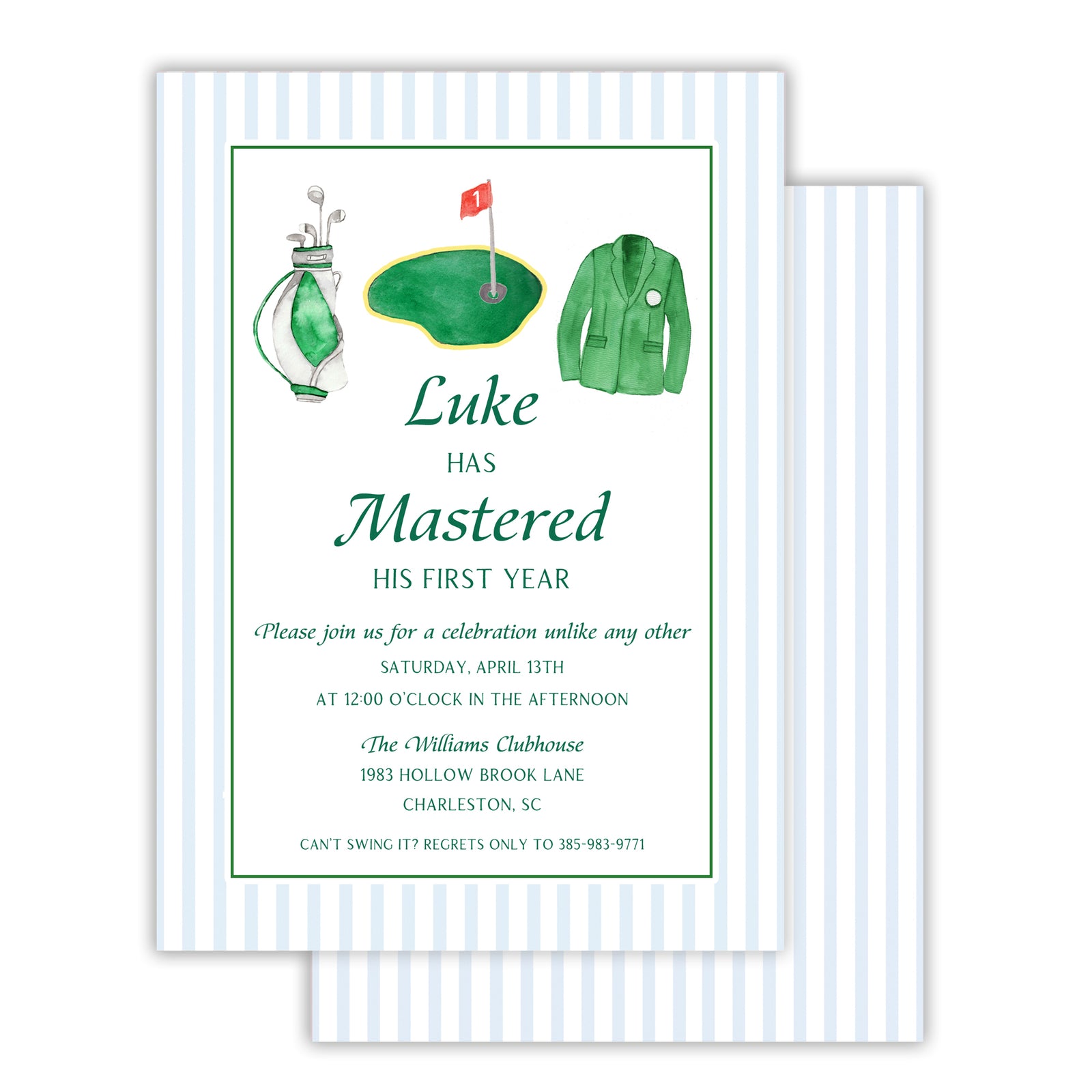 Golf First Birthday Invitation