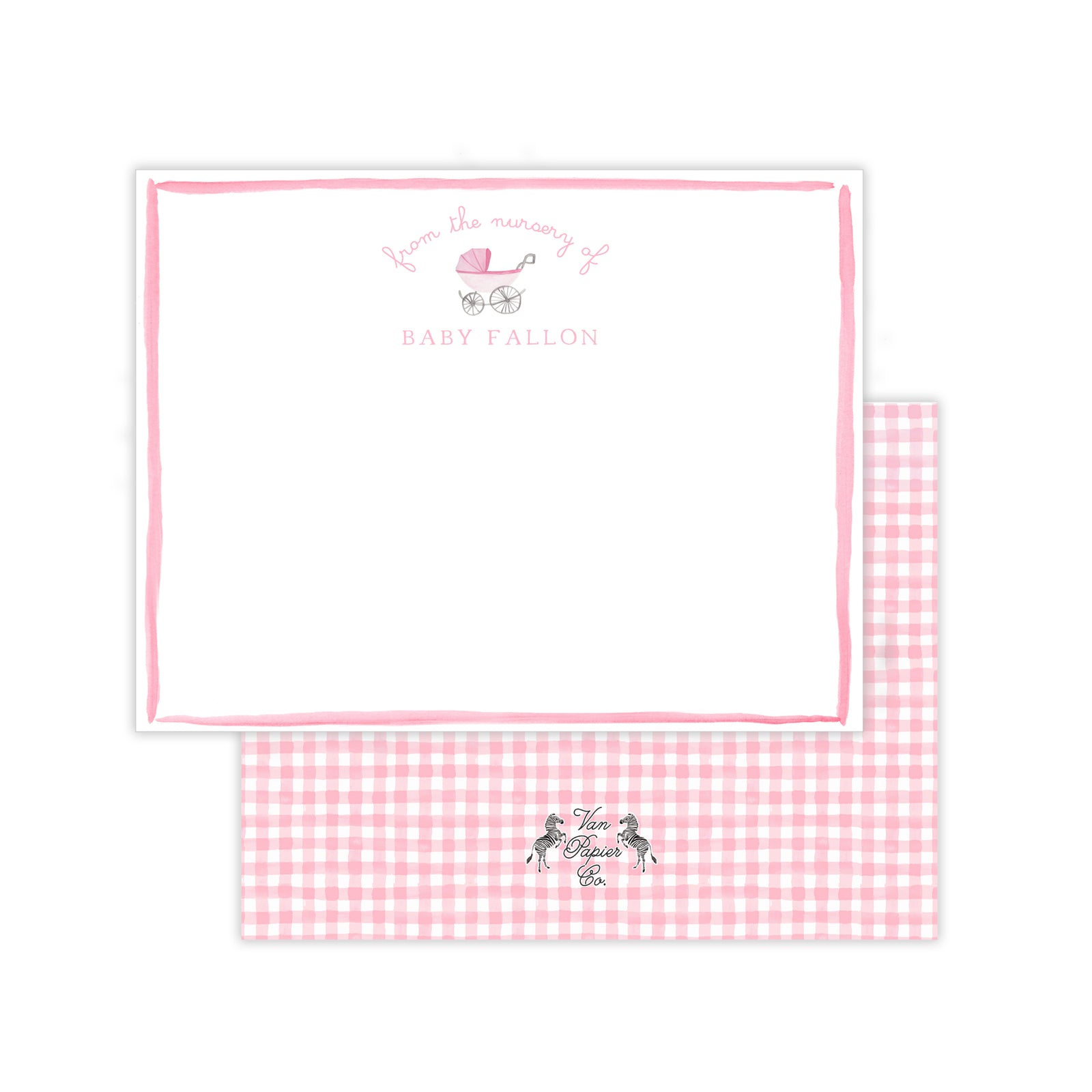 Baby Girl Carriage Stationery