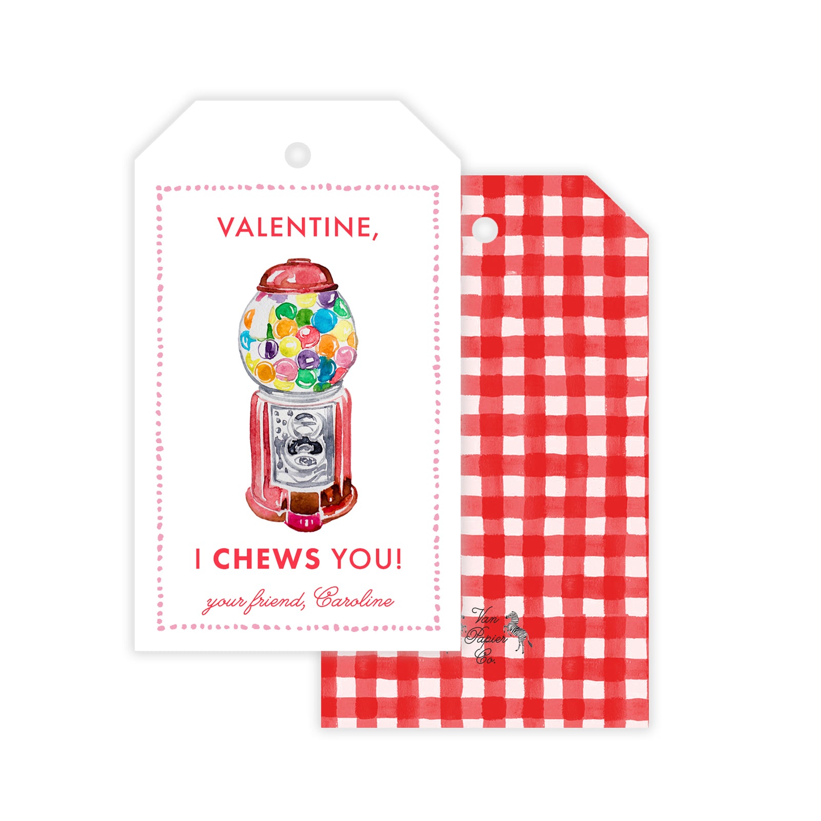 Watercolor Bubblegum Valentine Cards