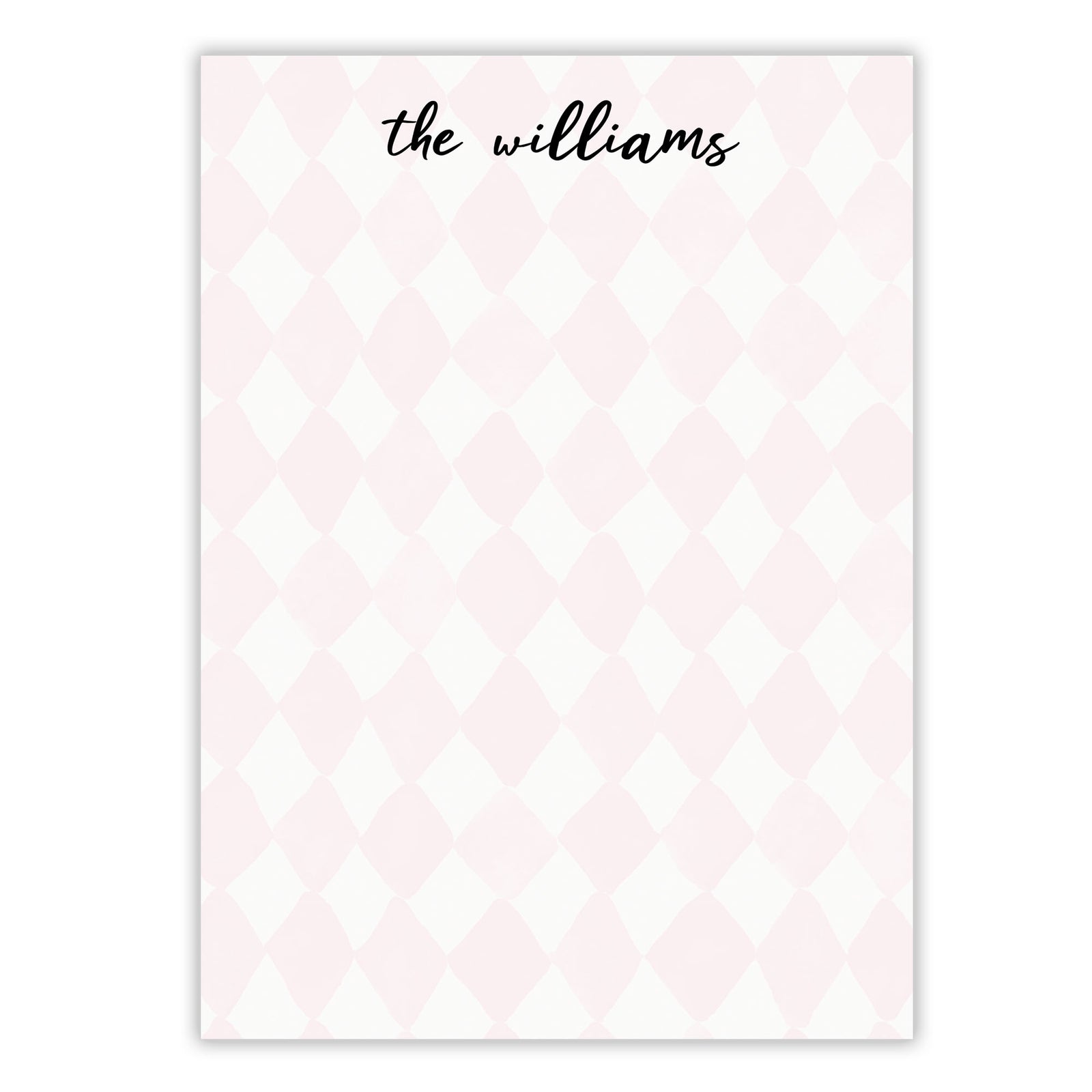 Pink and White Diamond Notepad