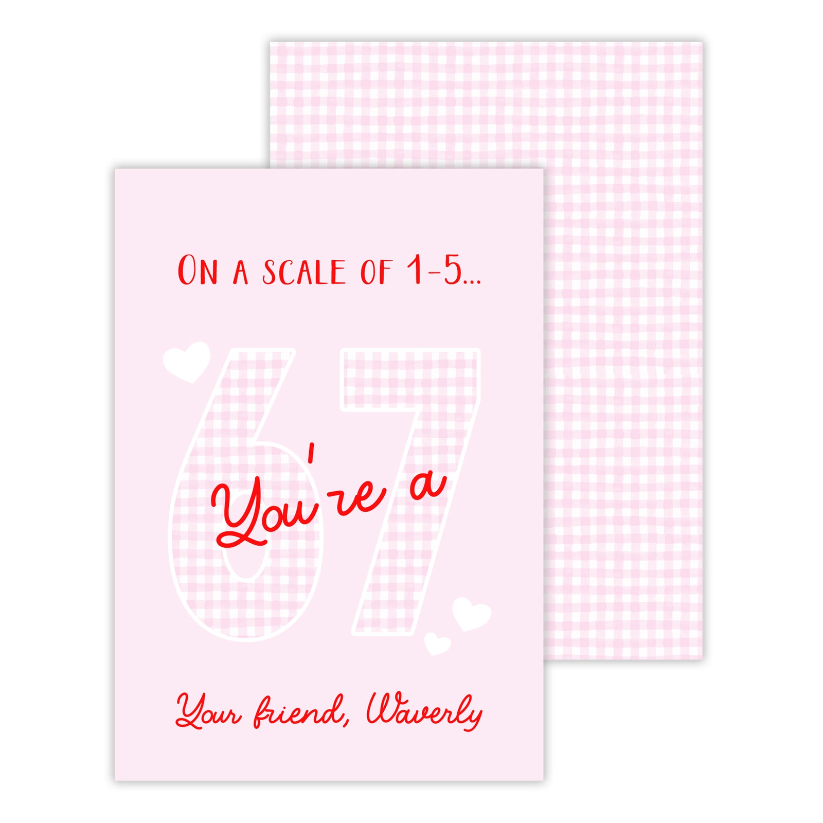67 Gingham Valentines Tags